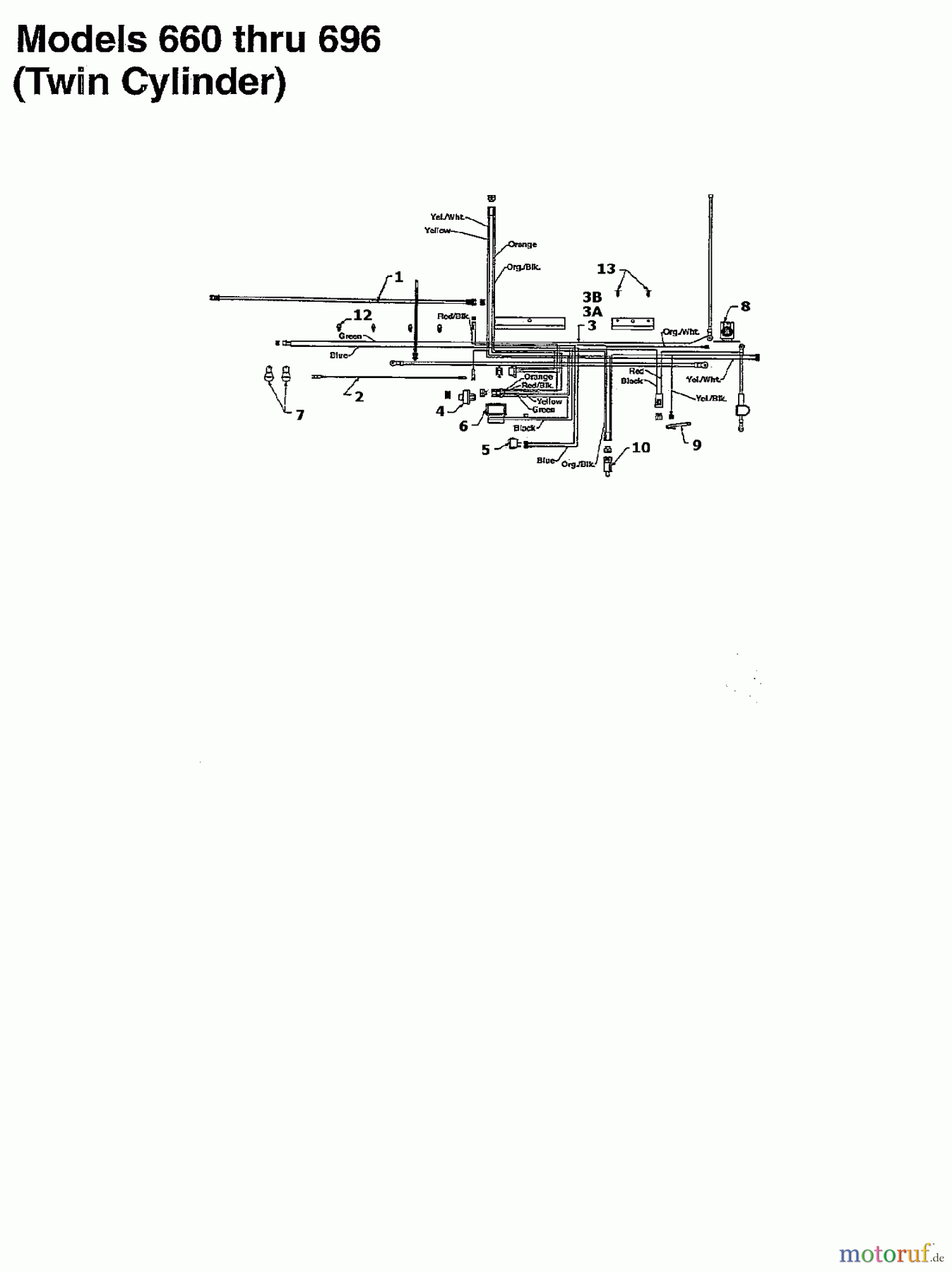  MTD Rasentraktoren H 130 136N695F678  (1996) Schaltplan 2 Zylinder