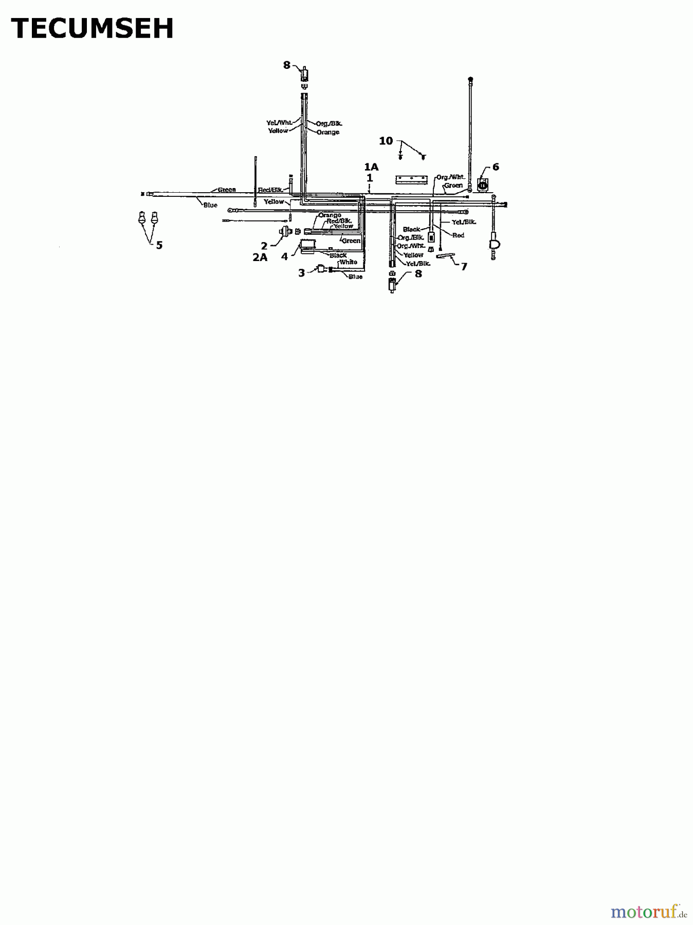 MTD Rasentraktoren H 145 13AA698F678  (1999) Schaltplan Tecumseh