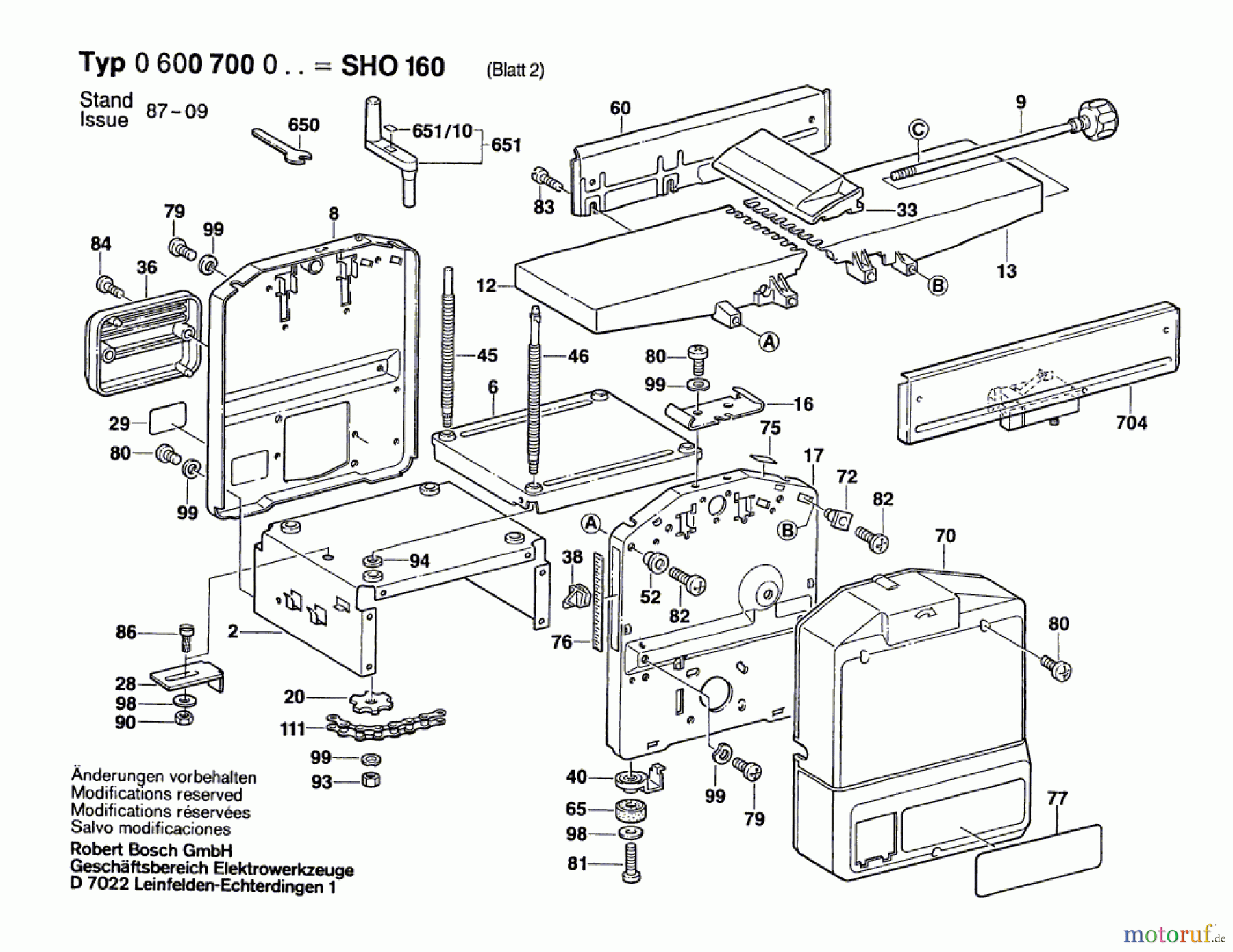  Bosch Werkzeug Abricht/Dickenhobel SHO 160 Seite 2