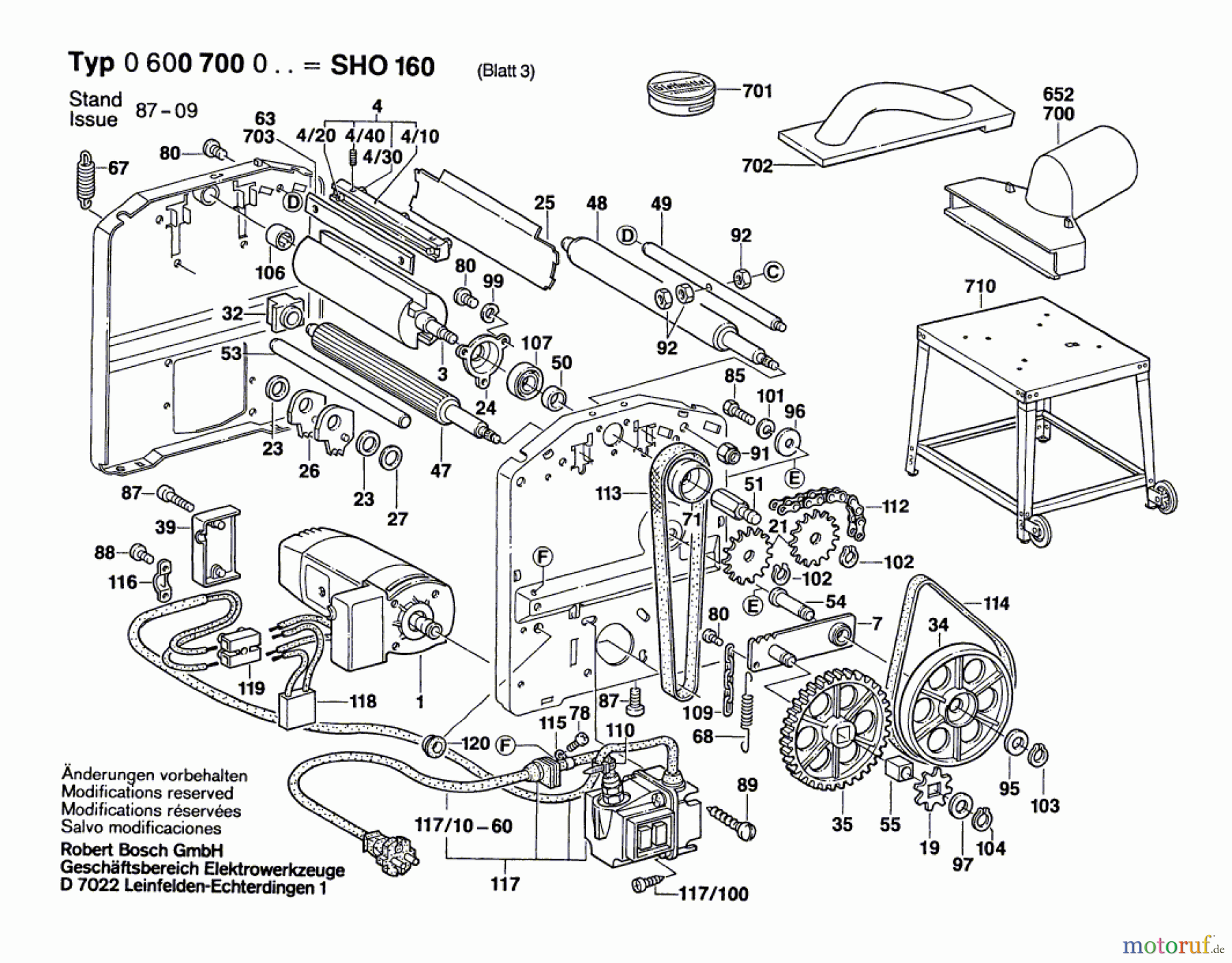  Bosch Werkzeug Abricht/Dickenhobel SHO 160 Seite 3