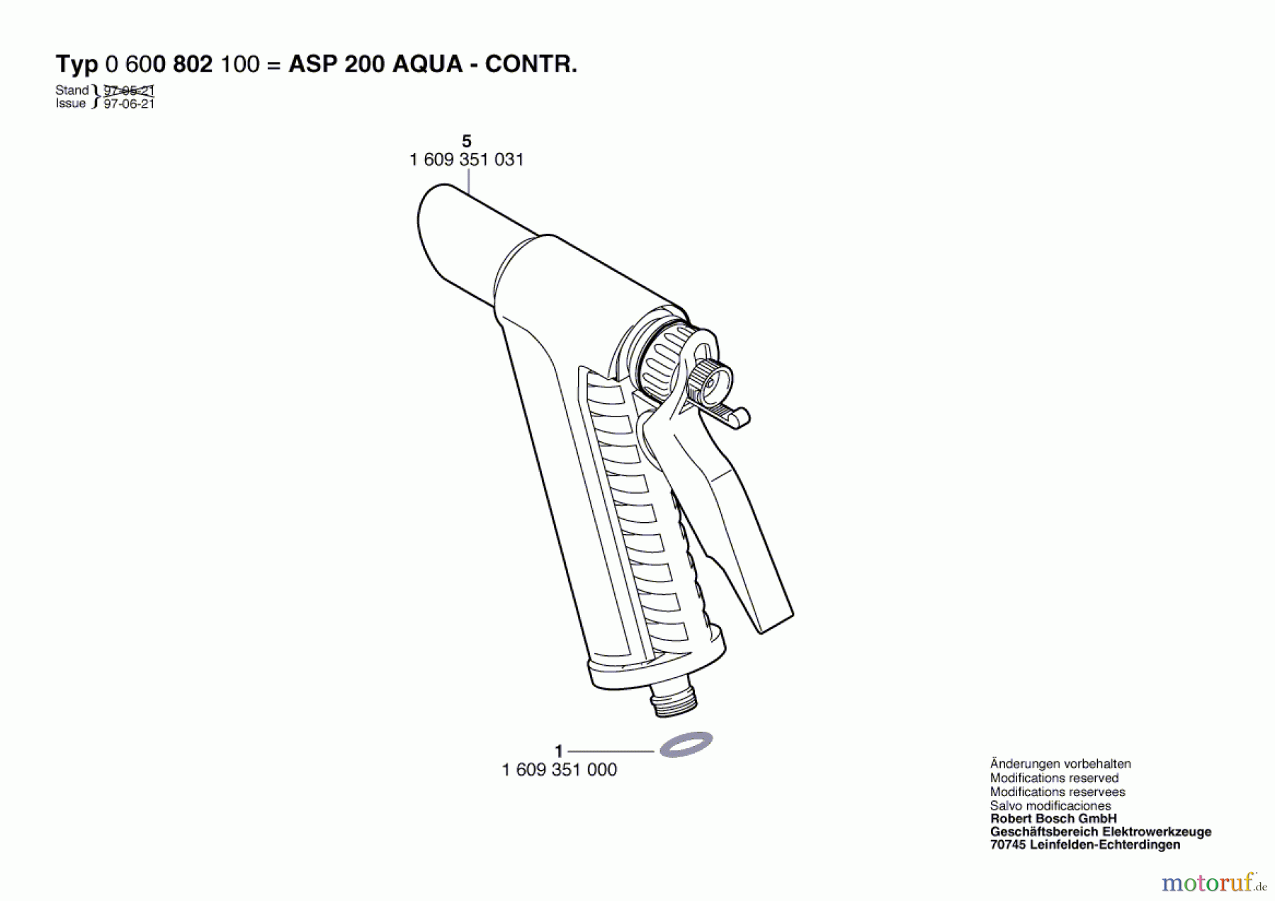  Bosch Wassertechnik Spritzpistole ASP 200 AQUA-CONTR. Seite 1