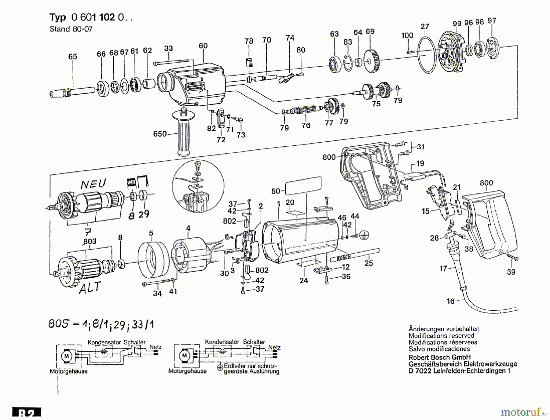 Bosch Werkzeug Bohrmaschine UB2J75  UB2/75 Seite 1