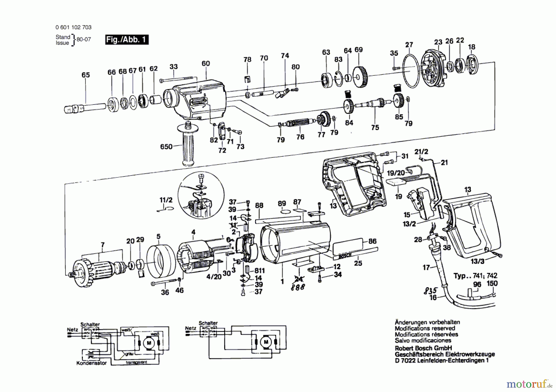  Bosch Werkzeug Bohrmaschine UB2J75  UB 2/75 Seite 1
