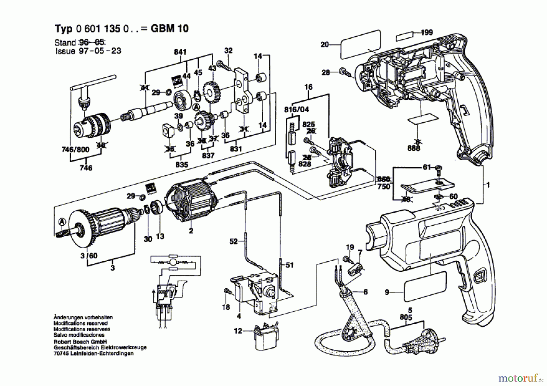  Bosch Werkzeug Bohrmaschine GBM 10 Seite 1