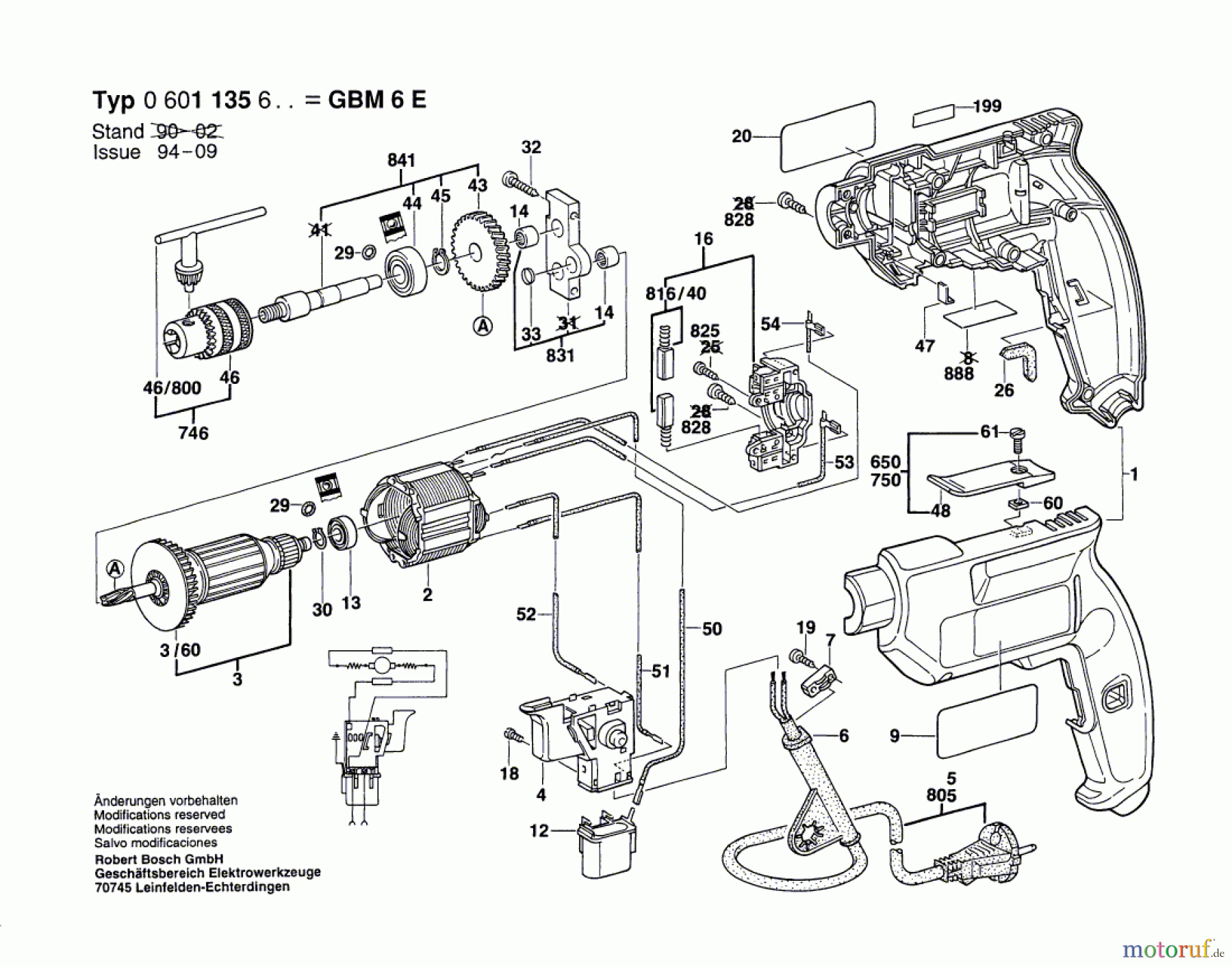  Bosch Werkzeug Bohrmaschine GBM 6 E Seite 1