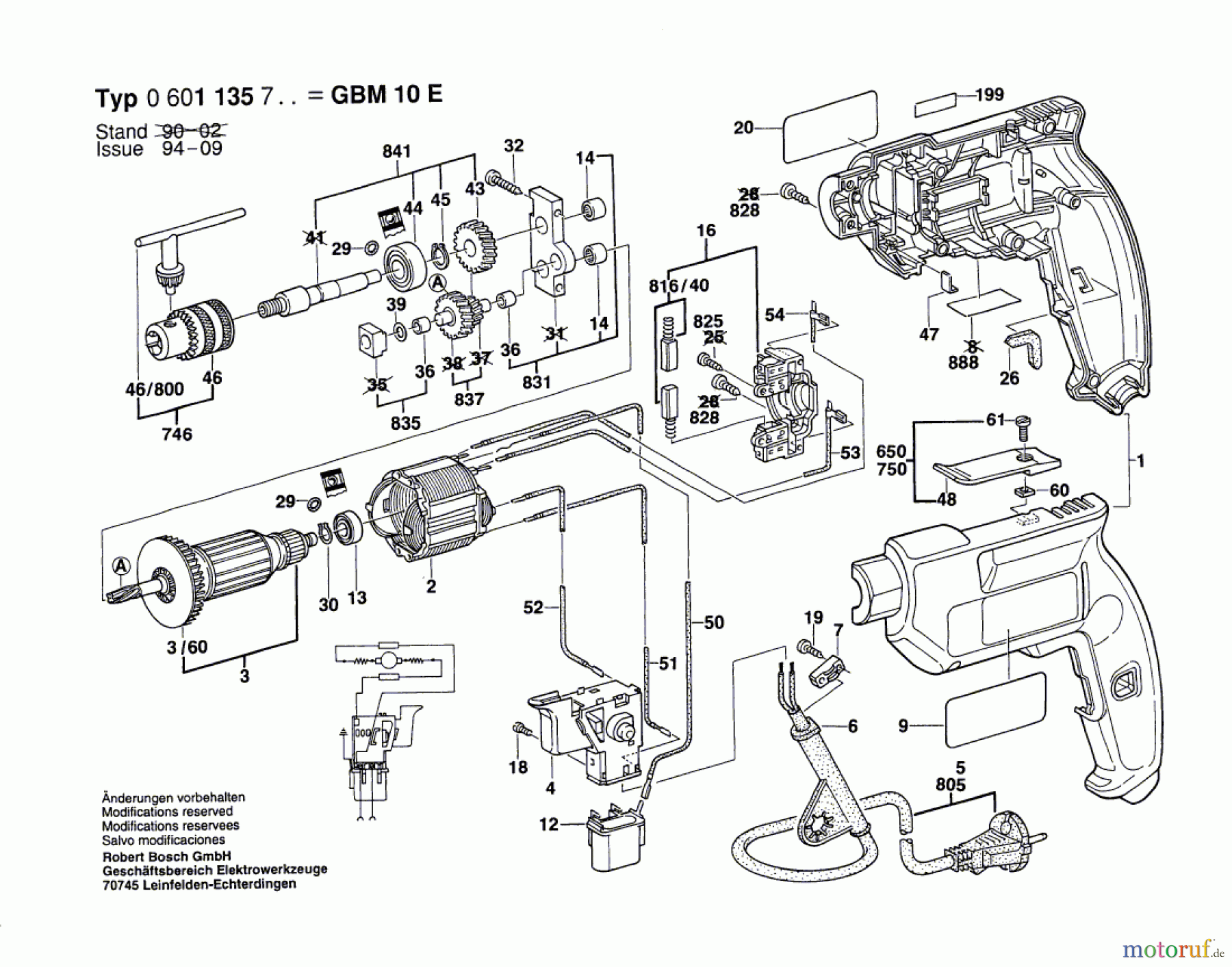  Bosch Werkzeug Bohrmaschine GBM 10 E Seite 1