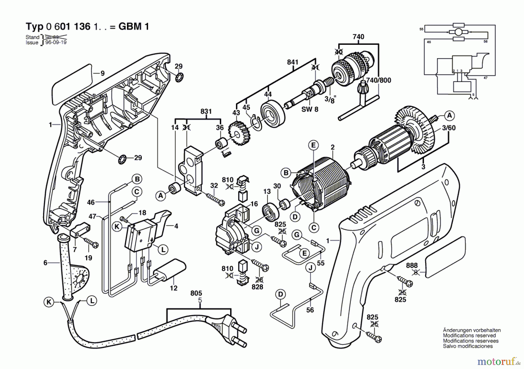  Bosch Werkzeug Bohrmaschine GBM 1 Seite 1