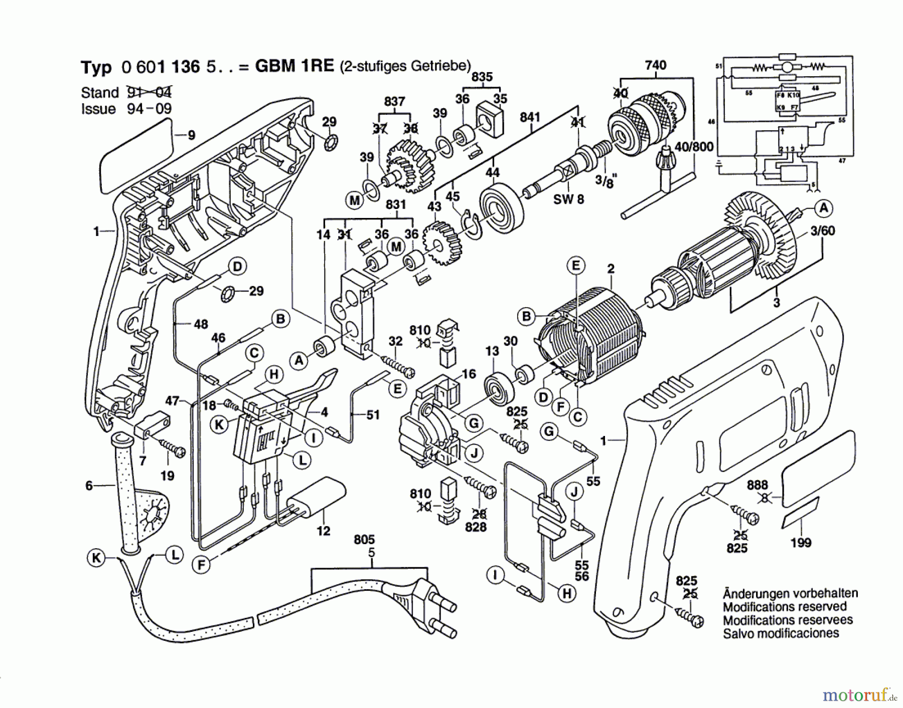  Bosch Werkzeug Bohrmaschine GBM 1 RE Seite 1