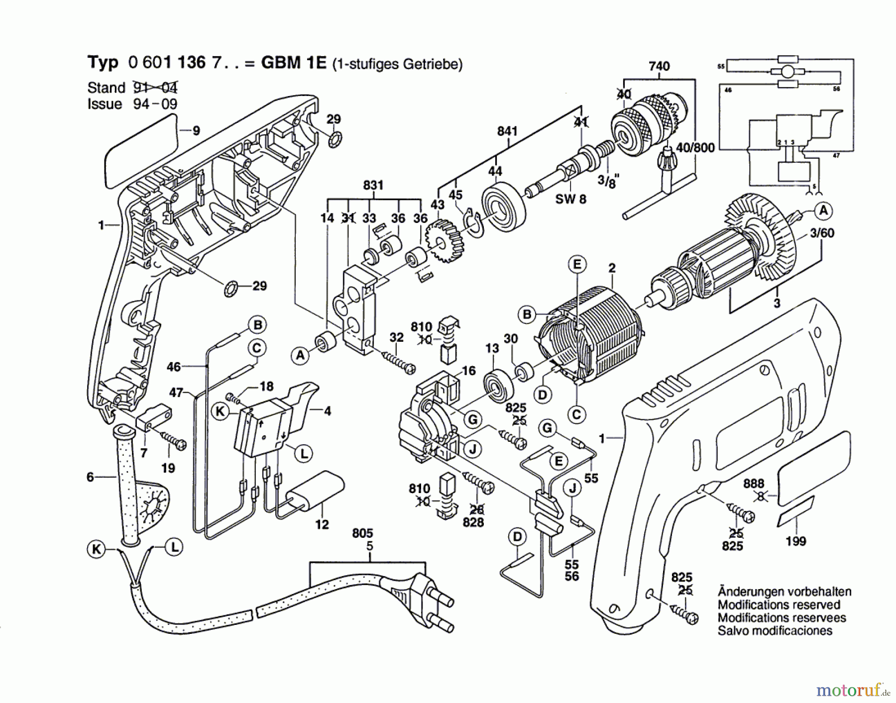  Bosch Werkzeug Bohrmaschine GBM 1 E Seite 1