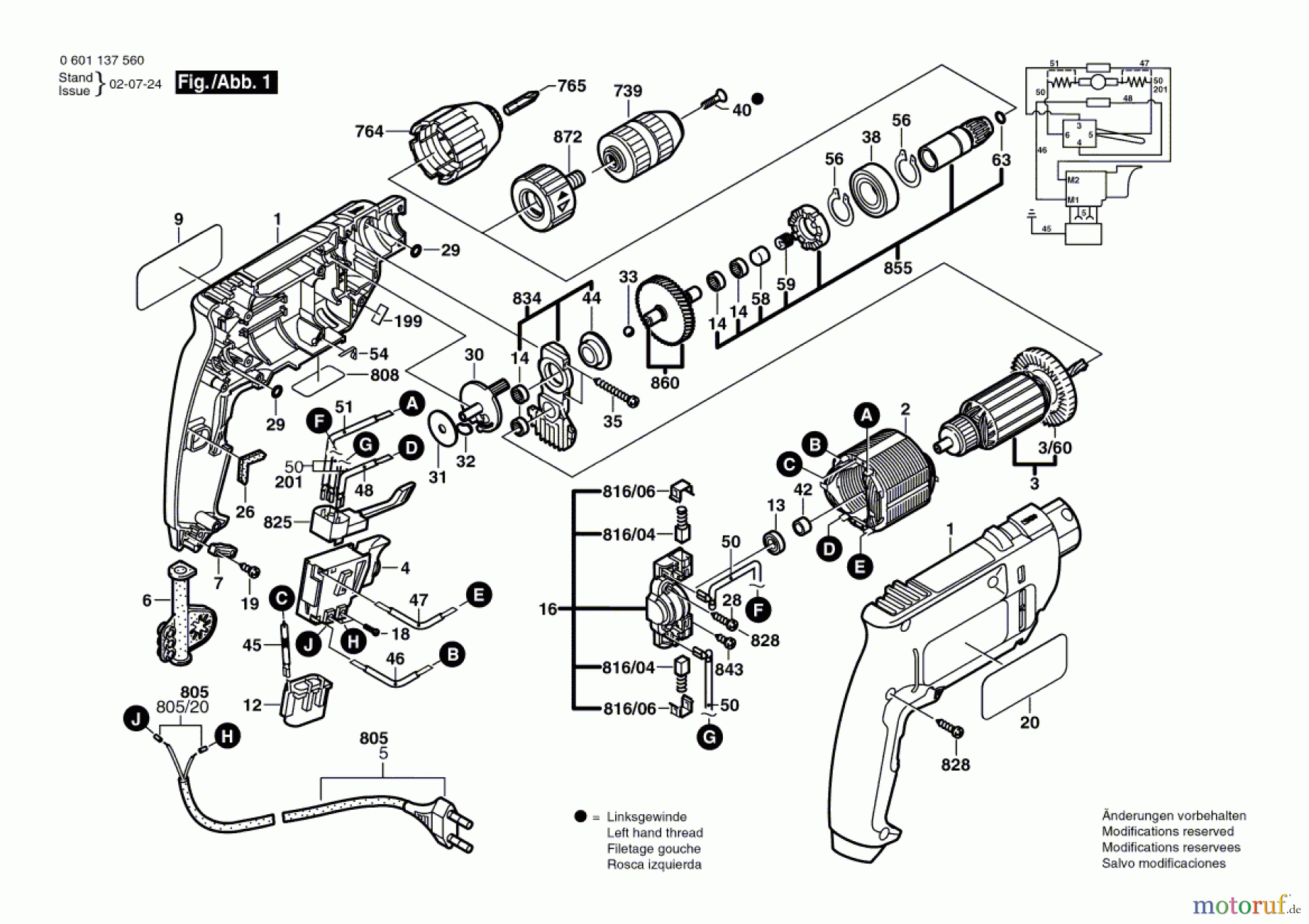  Bosch Werkzeug Bohrmaschine GBM 10 SRE Seite 1