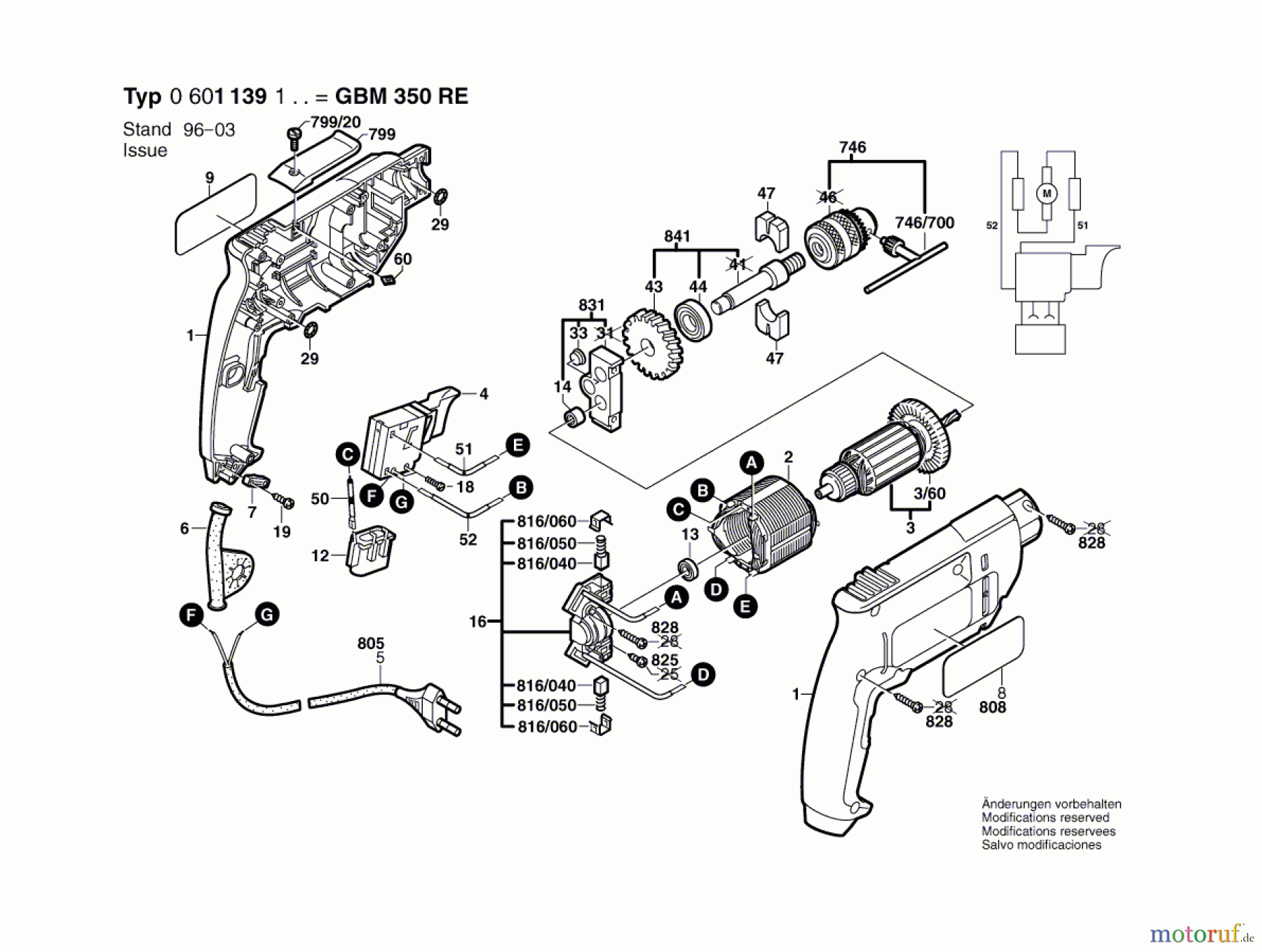  Bosch Werkzeug Bohrmaschine GBM 350 Seite 1