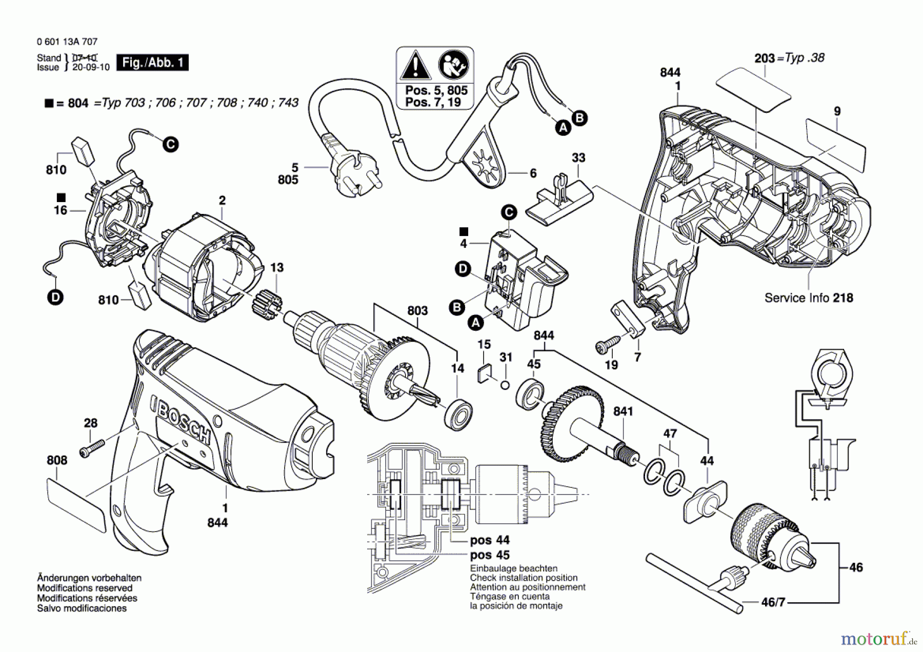 Bosch Werkzeug Bohrmaschine GBM 350 RE Seite 1