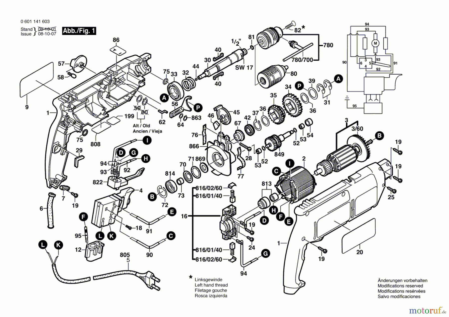  Bosch Werkzeug Schlagbohrmaschine GSB 18-2 RE Seite 1