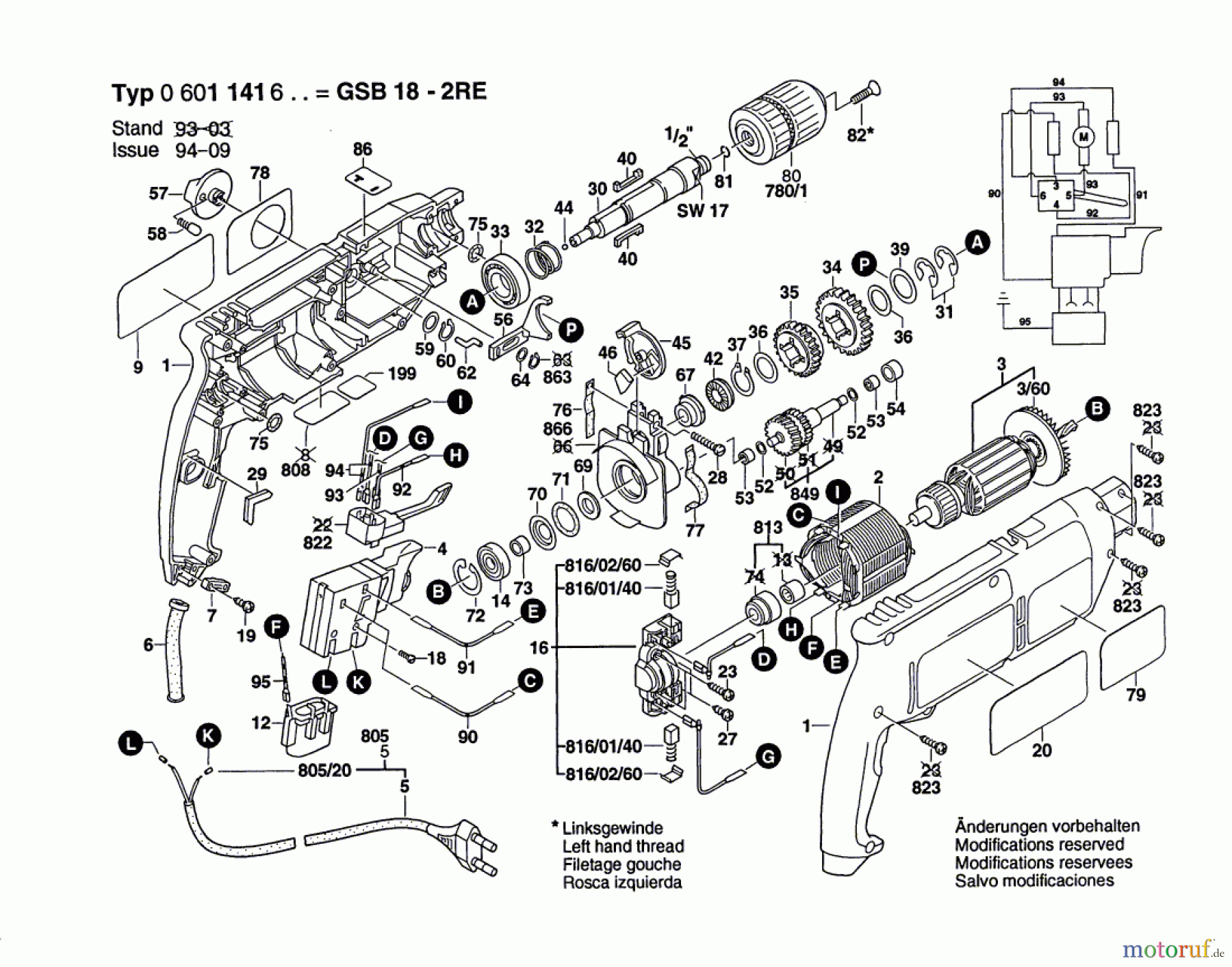  Bosch Werkzeug Schlagbohrmaschine GSB 2-650 RE Seite 1