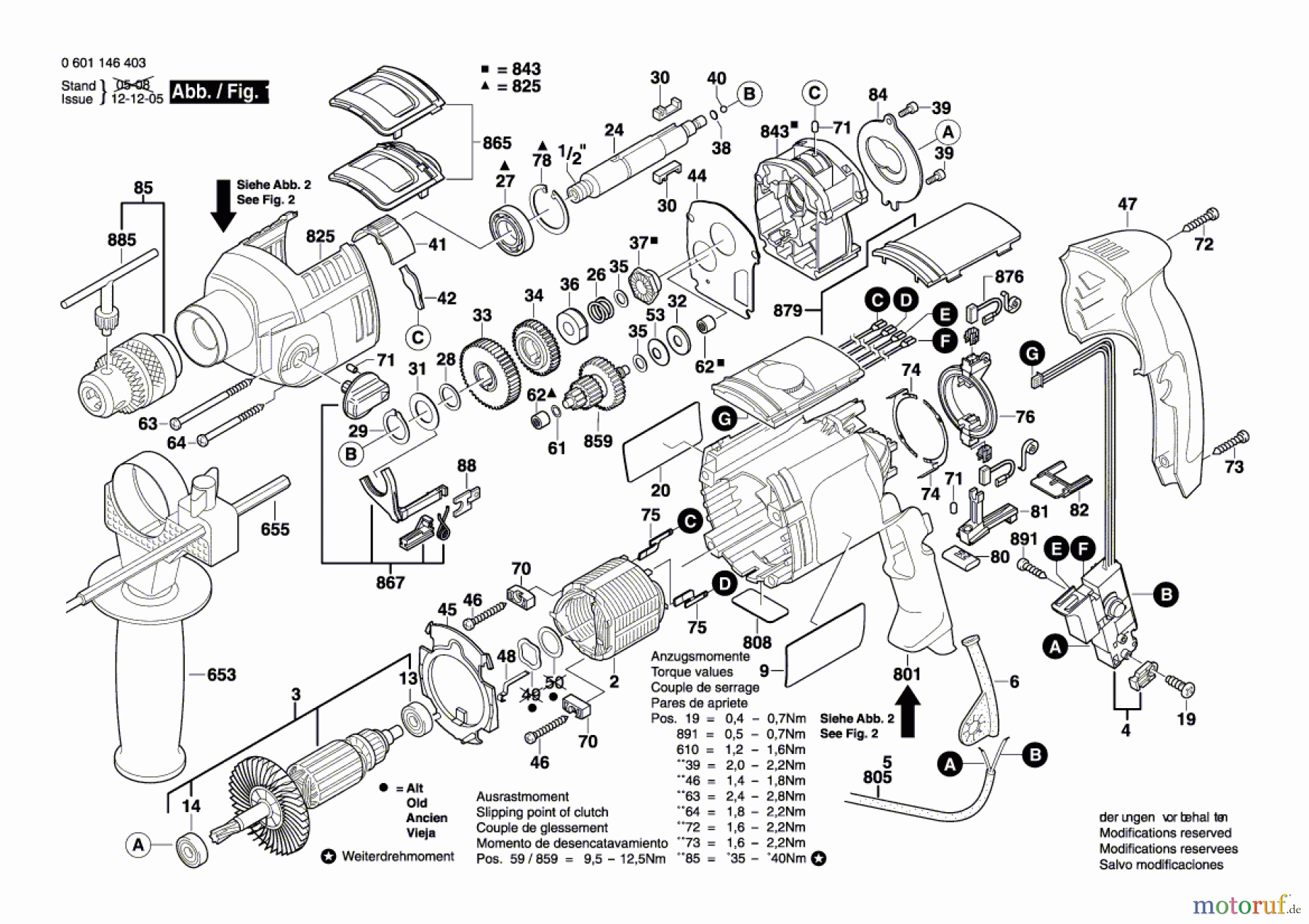  Bosch Werkzeug Schlagbohrmaschine GSB 22-2 RE Seite 1