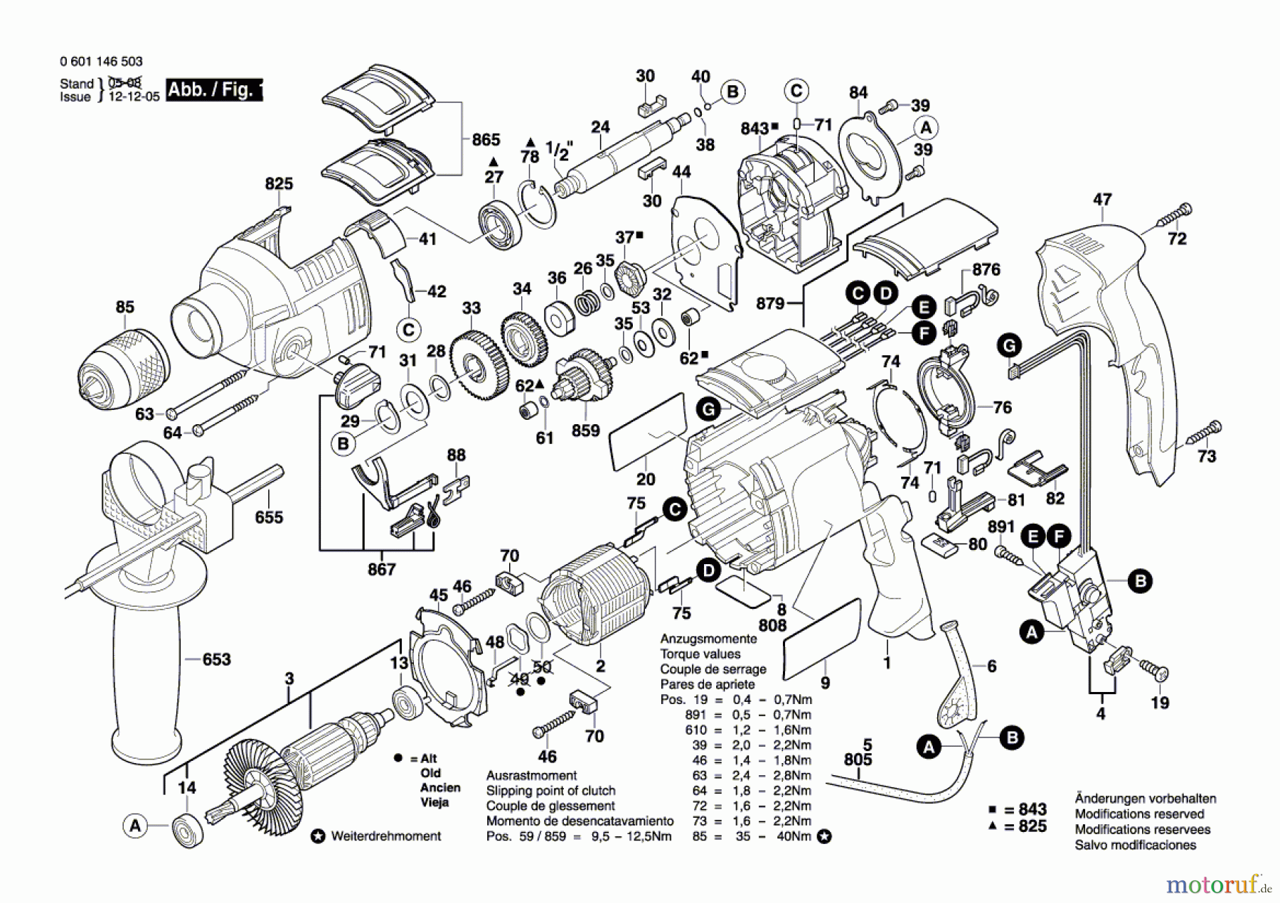  Bosch Werkzeug Schlagbohrmaschine GSB 22-2 RE Seite 1