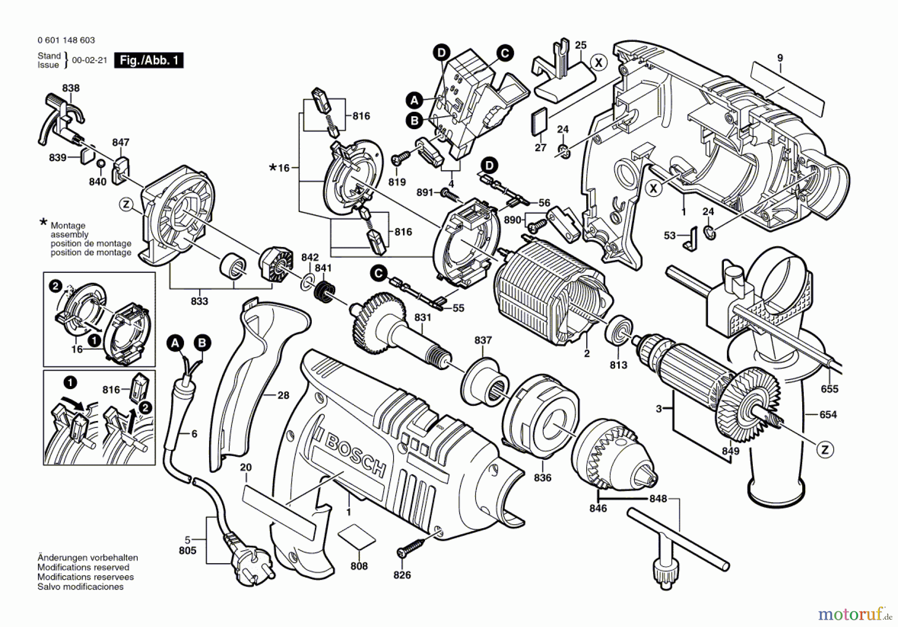  Bosch Werkzeug Schlagbohrmaschine GSB 16 RE Seite 1