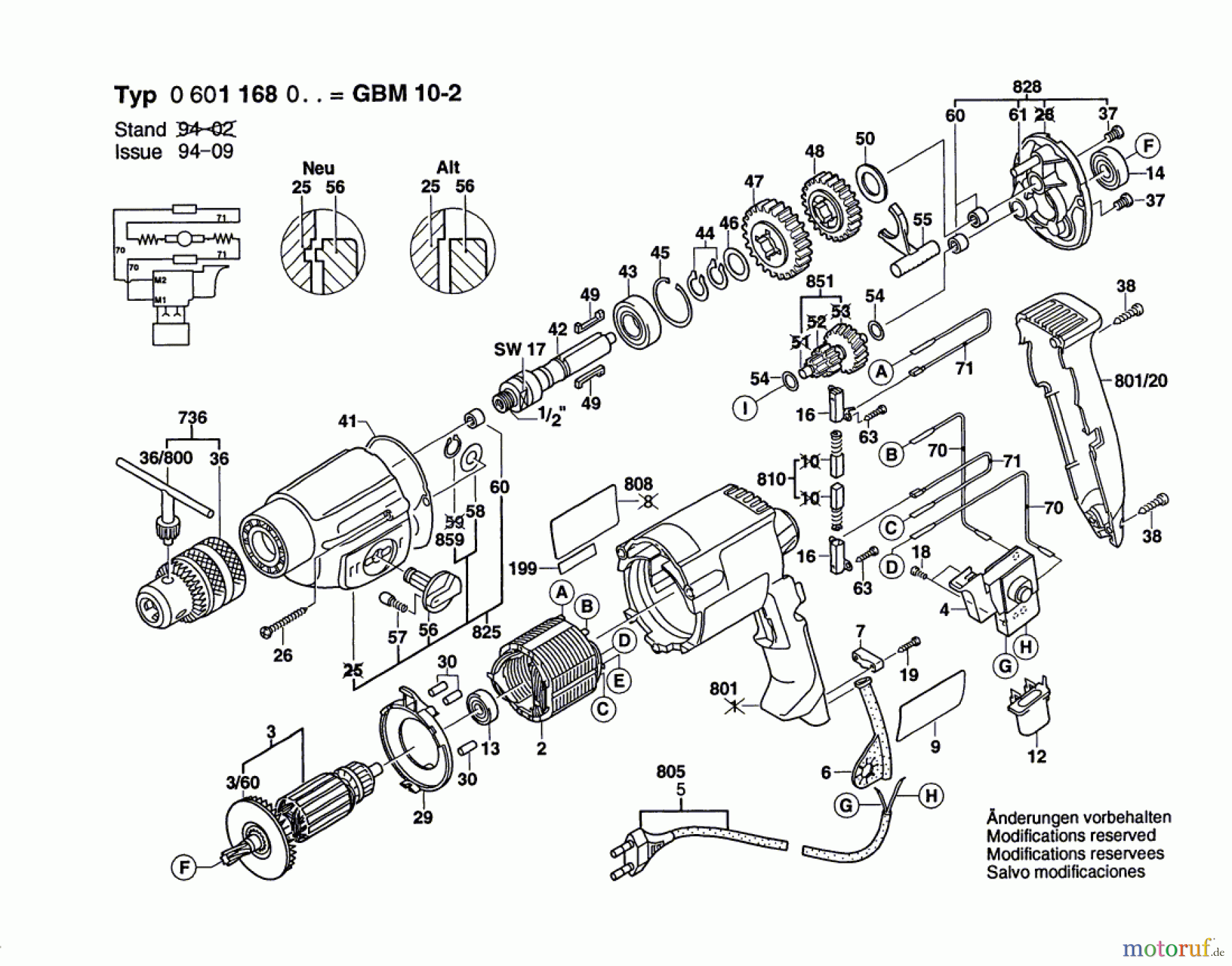  Bosch Werkzeug Bohrmaschine GBM 10-2 Seite 1