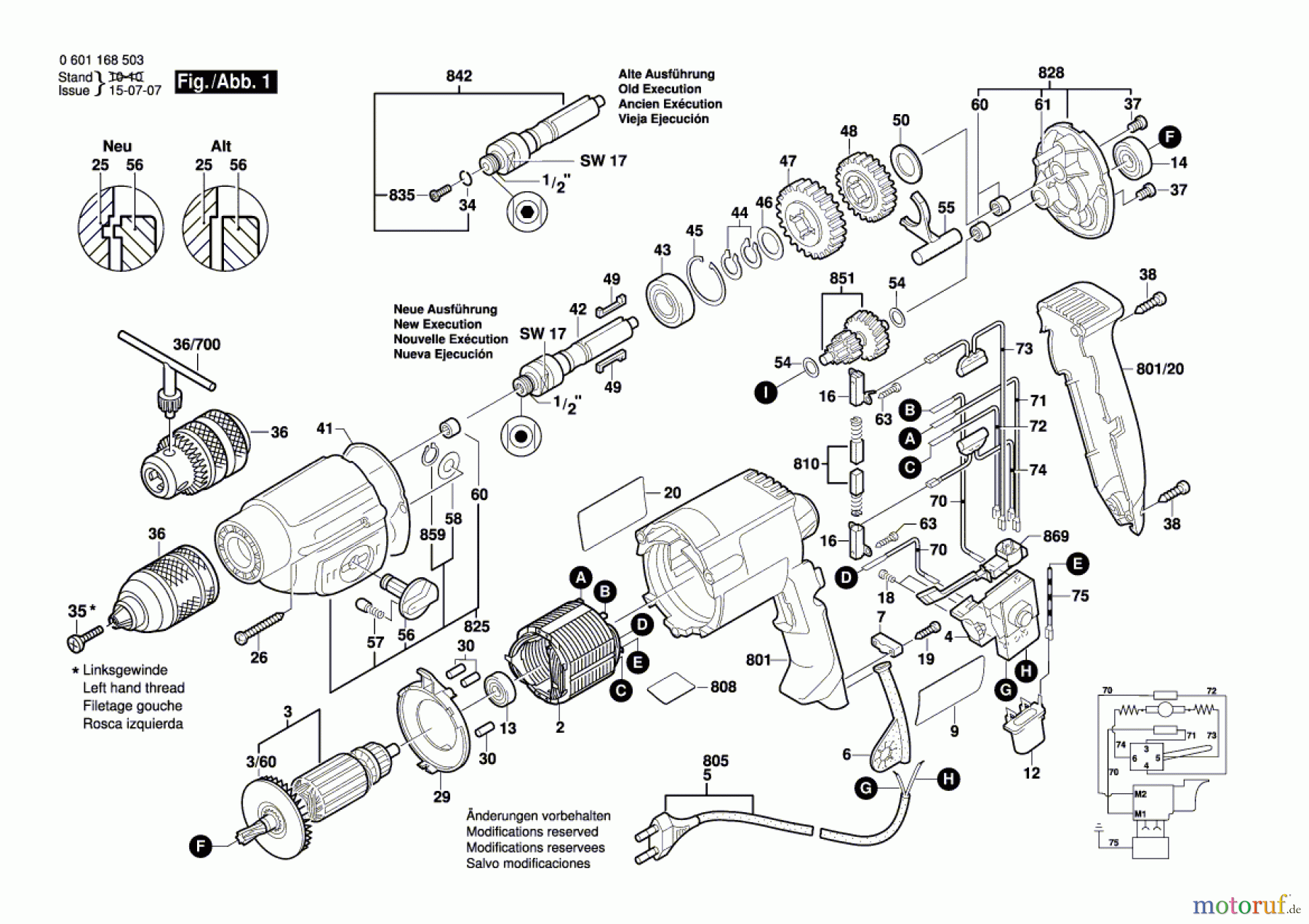  Bosch Werkzeug Bohrmaschine GBM 10-2 RE Seite 1
