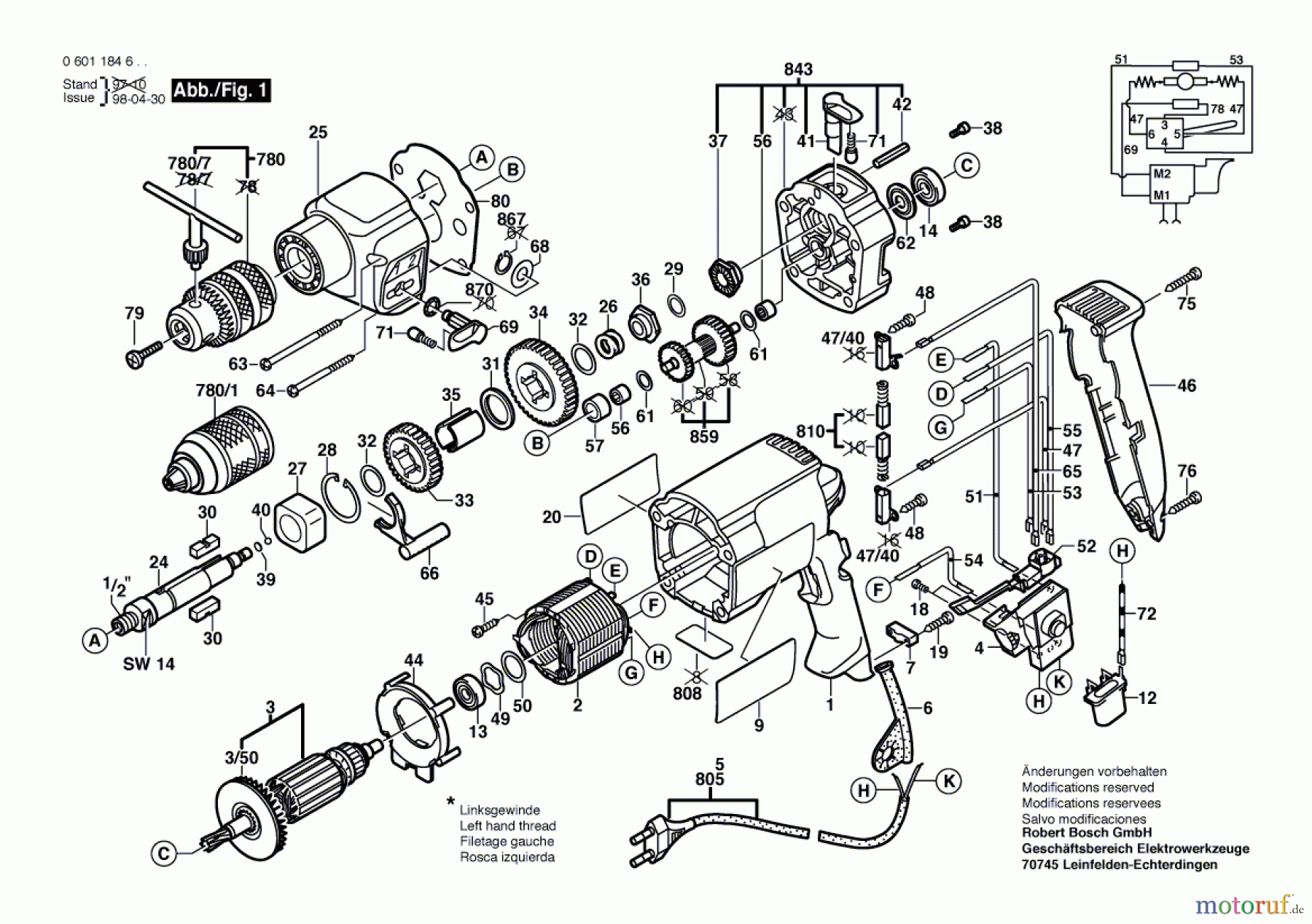  Bosch Werkzeug Schlagbohrmaschine GSB 680  PROFI Seite 1