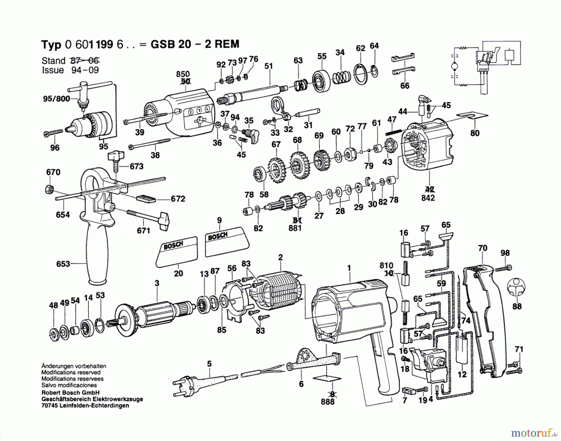 Bosch Werkzeug Schlagbohrmaschine GSB 20-2 REM Seite 1
