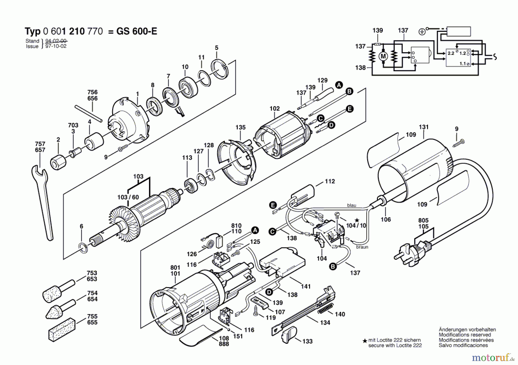  Bosch Werkzeug Geradschleifer GS 600-E Seite 1