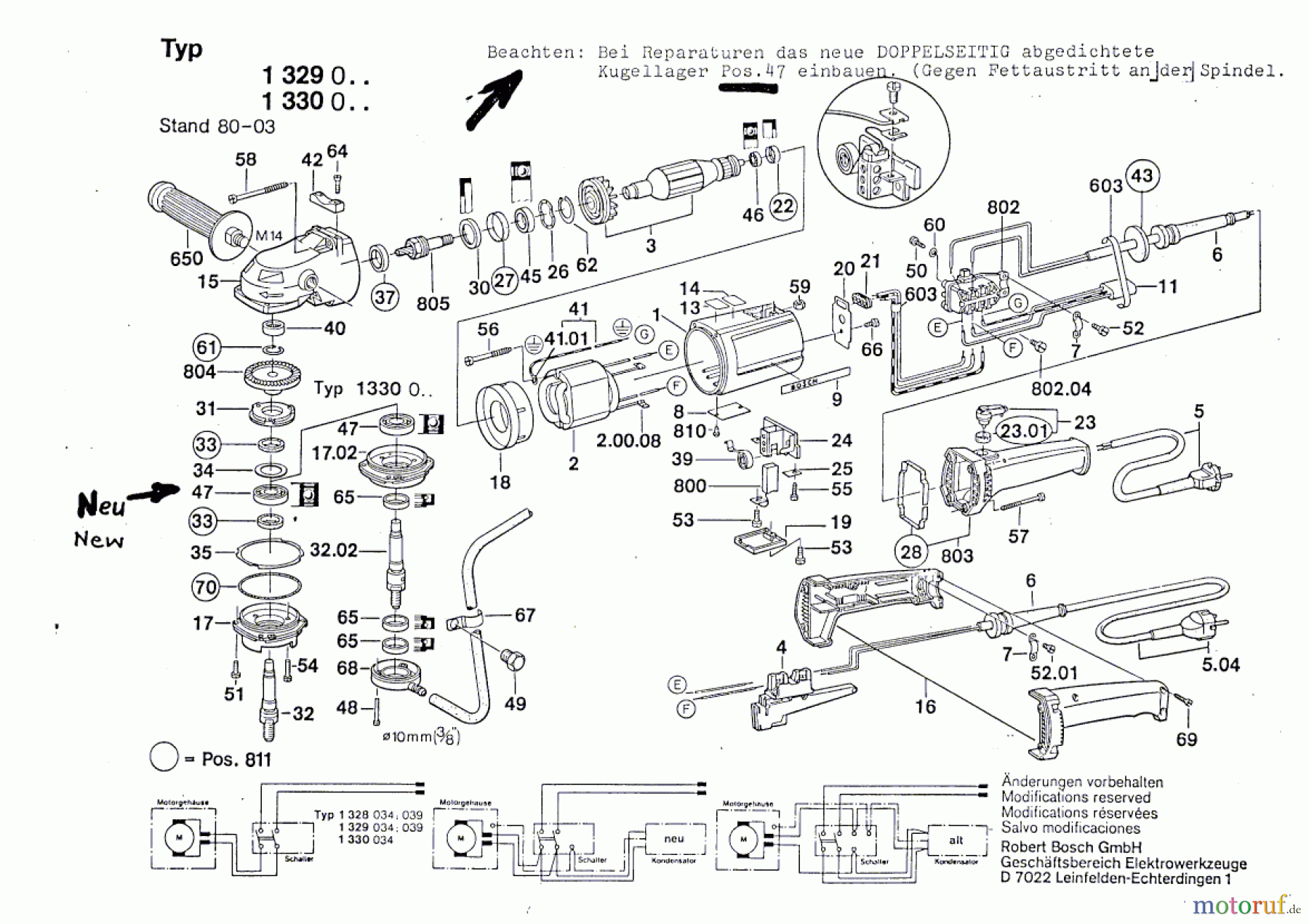  Bosch Werkzeug Winkelschleifer GR./SIZE 75 Seite 1