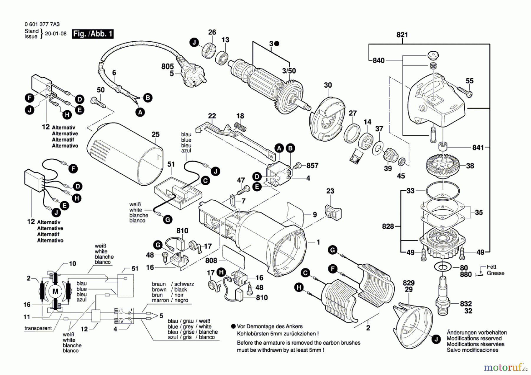  Bosch Werkzeug Winkelschleifer GWS 850 C Seite 1