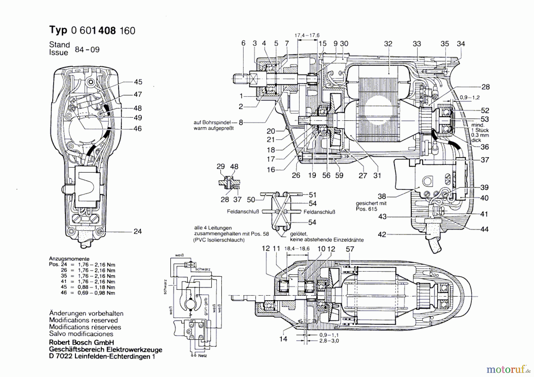  Bosch Werkzeug Bohrmaschine ---- Seite 1