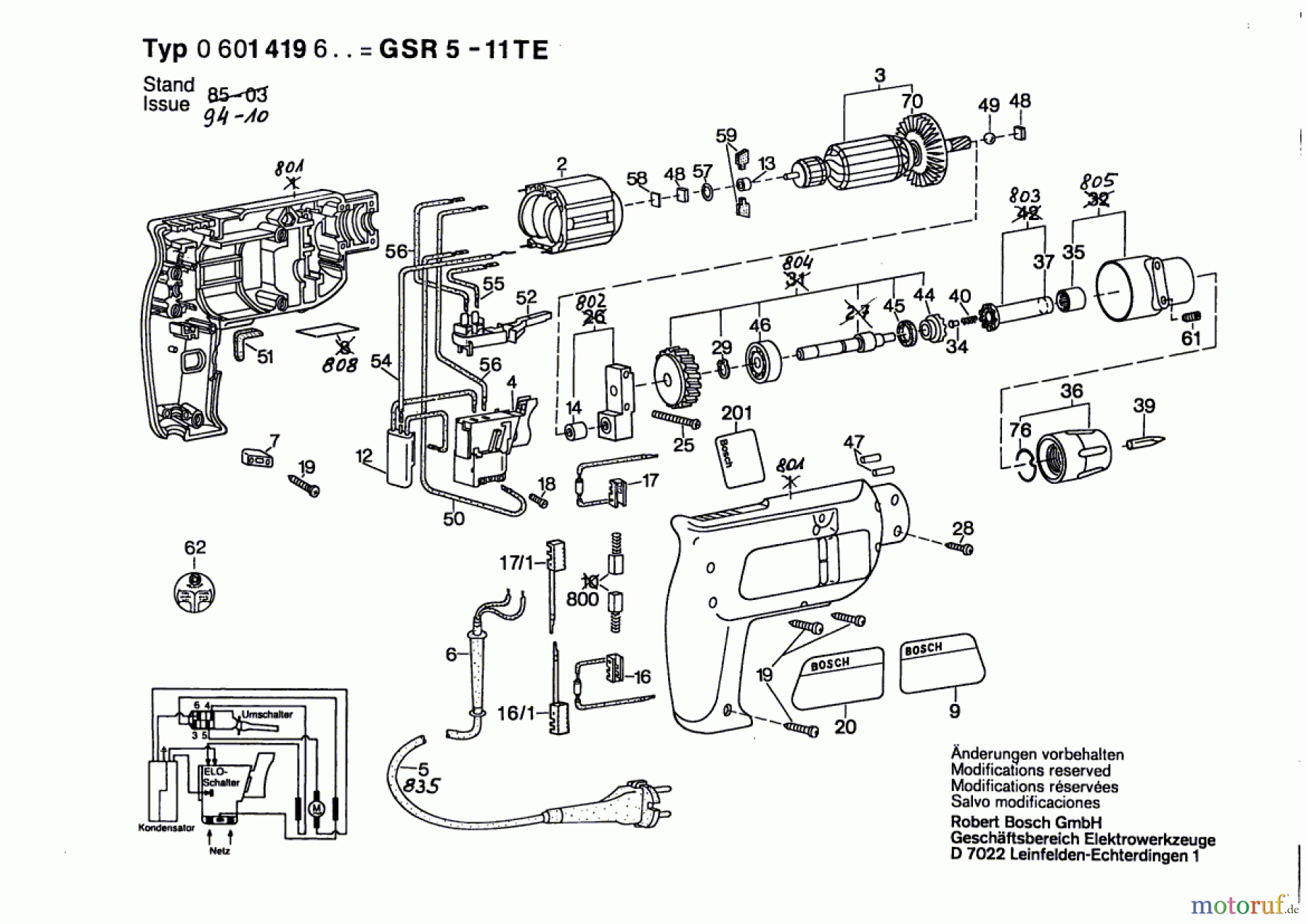  Bosch Werkzeug Schrauber GSR 5-11 TE Seite 1