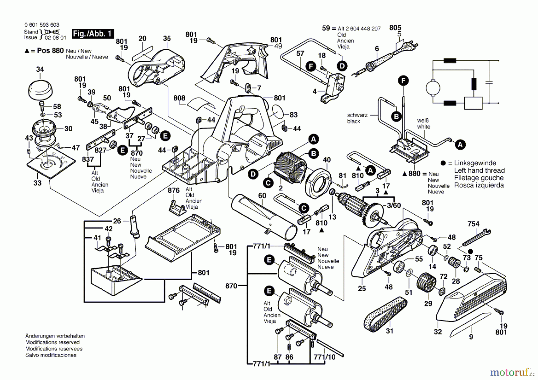  Bosch Werkzeug Handhobel GHO 36-82 C Seite 1