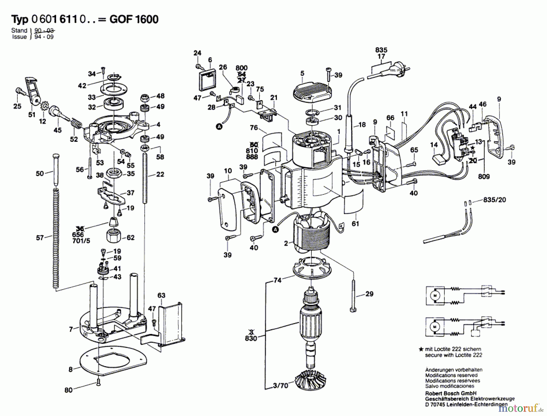  Bosch Werkzeug Gw-Oberfräse GOF 1600 Seite 1