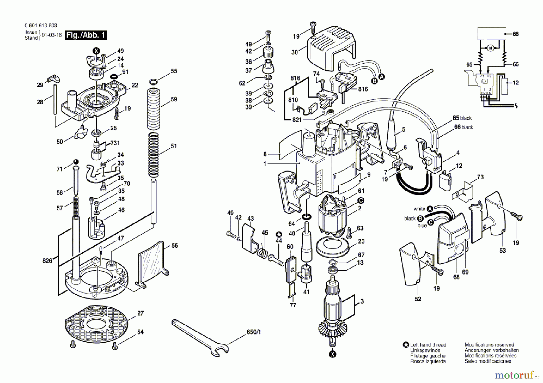  Bosch Werkzeug Gw-Oberfräse GOF 1300 CE Seite 1
