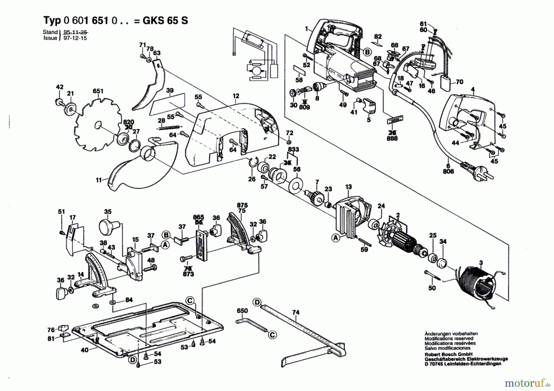  Bosch Werkzeug Handkreissäge GKS 65 S Seite 1