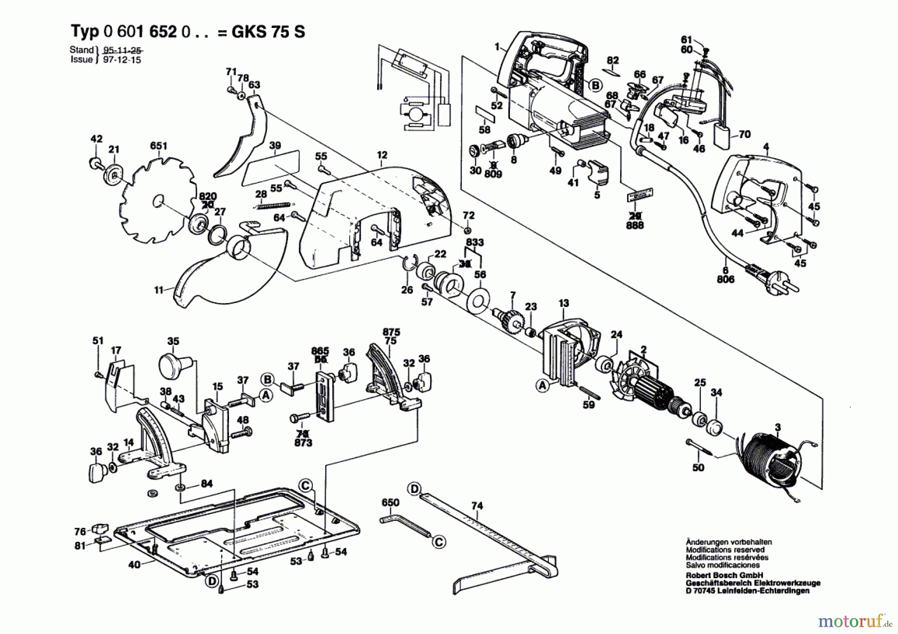  Bosch Werkzeug Handkreissäge GKS 75 S Seite 1
