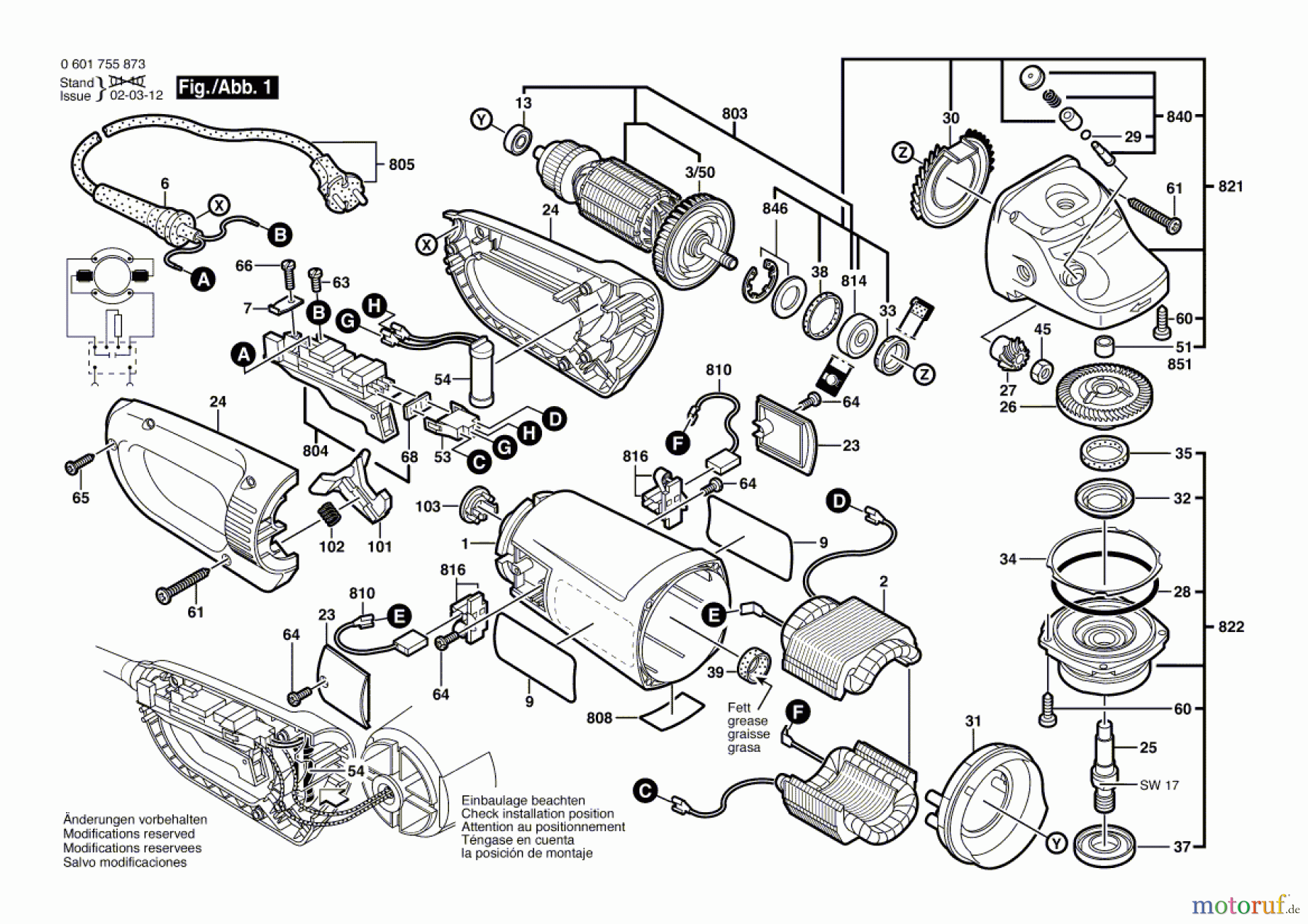  Bosch Werkzeug Winkelschleifer GWS 25-180 J Seite 1