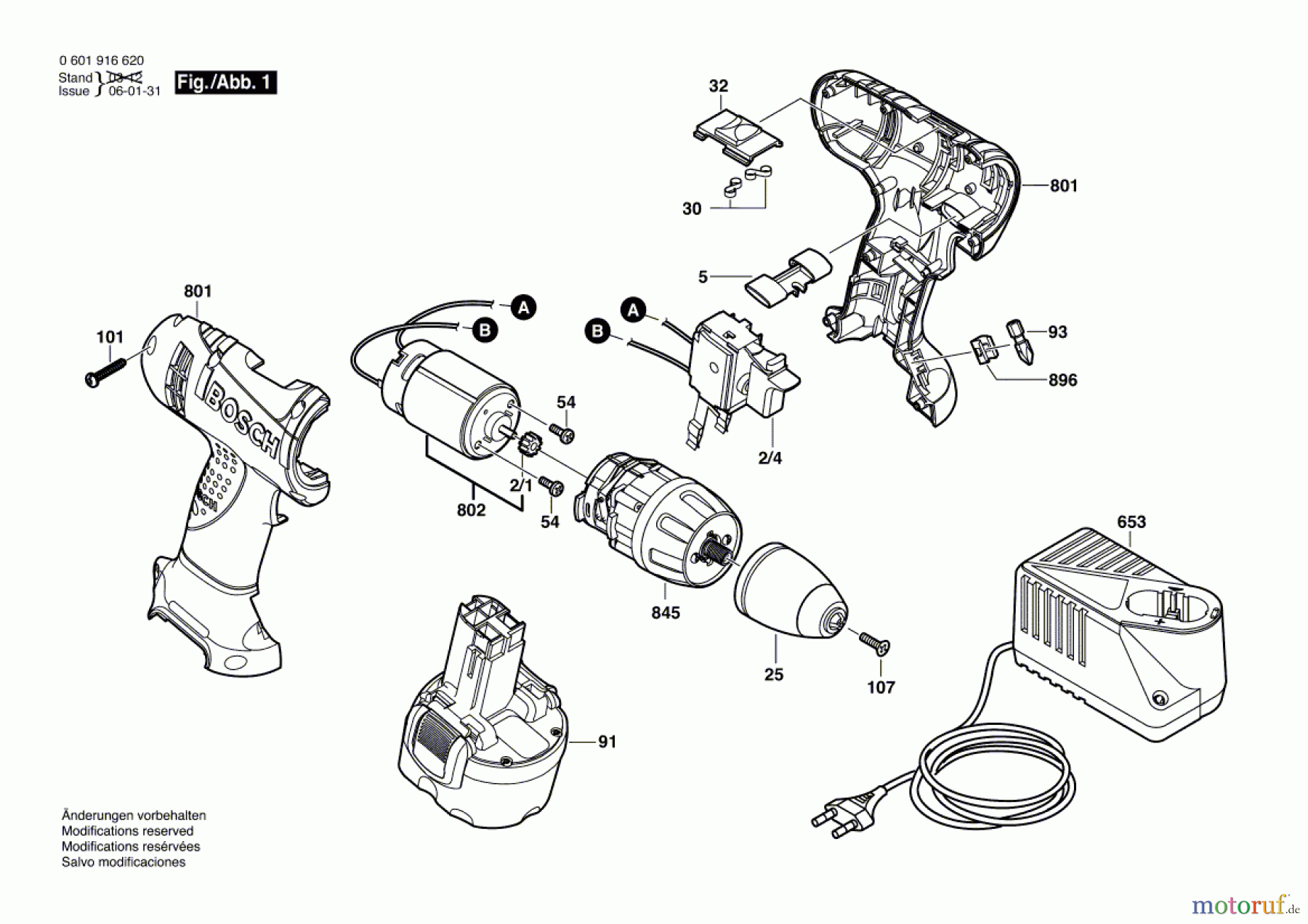  Bosch Akku Werkzeug Akku-Mittelgriffschrauber GSR 9,6 V Seite 1