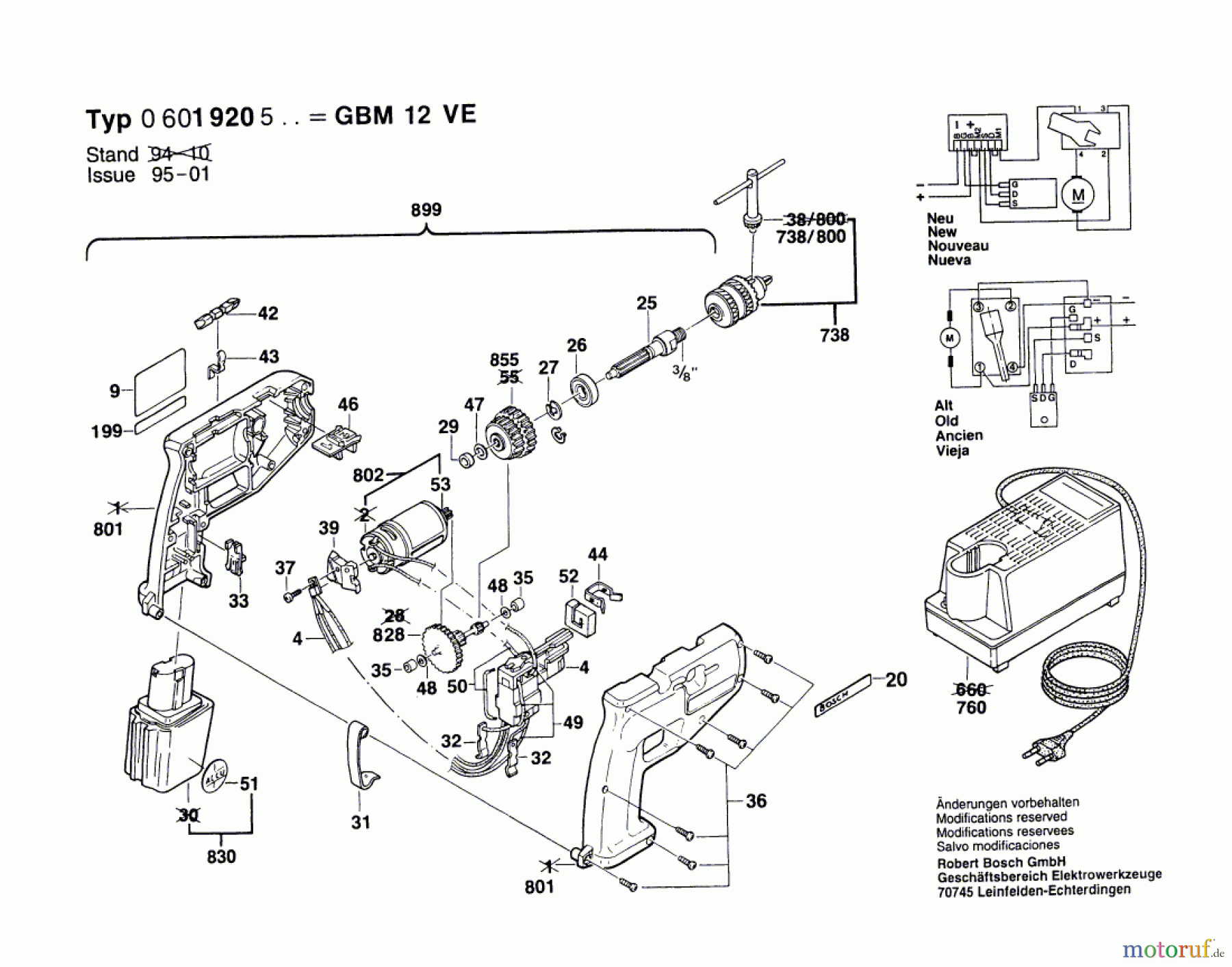  Bosch Akku Werkzeug Akku-Bohrmaschine GBM 12 VE Seite 1