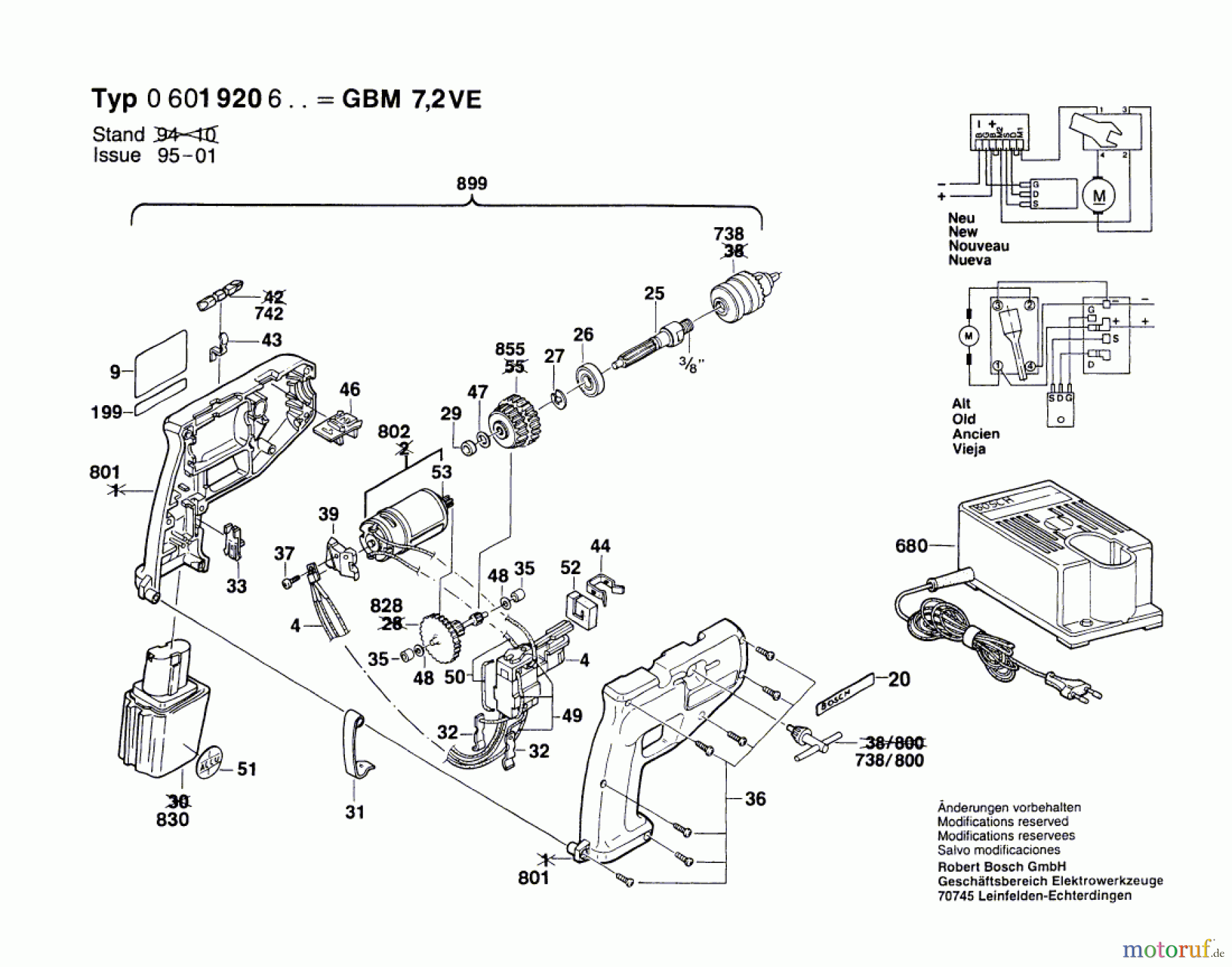  Bosch Akku Werkzeug Akku-Bohrmaschine GBM 7,2 VE Seite 1