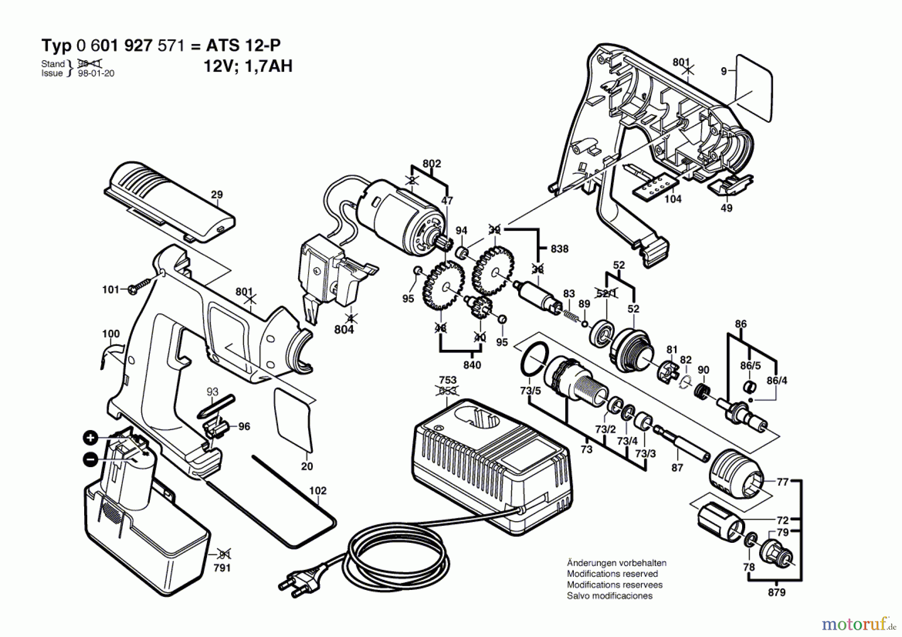  Bosch Akku Werkzeug Akku-Schrauber ATS 12-P Seite 1