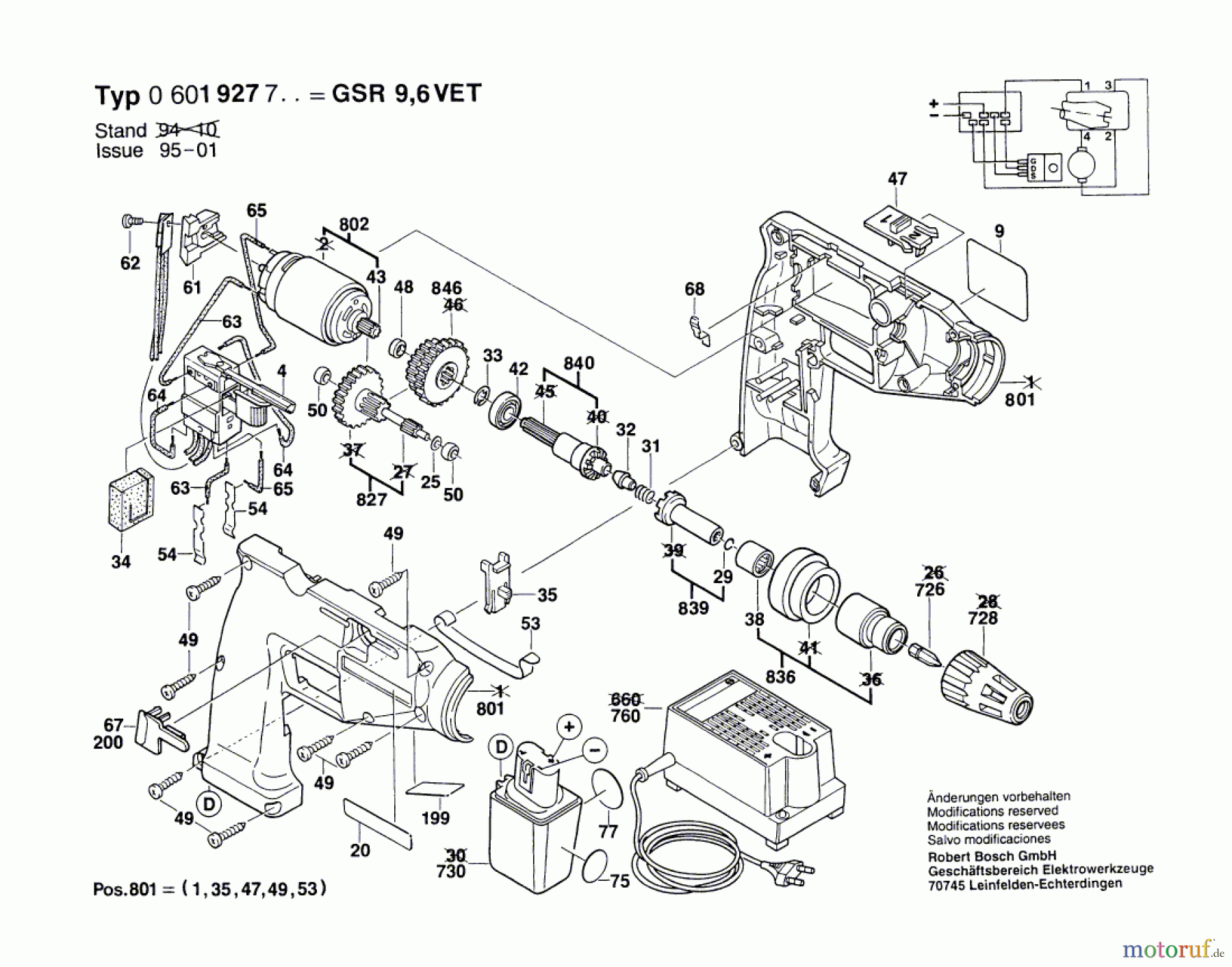  Bosch Akku Werkzeug Akku-Schrauber GSR 9,6 VET Seite 1