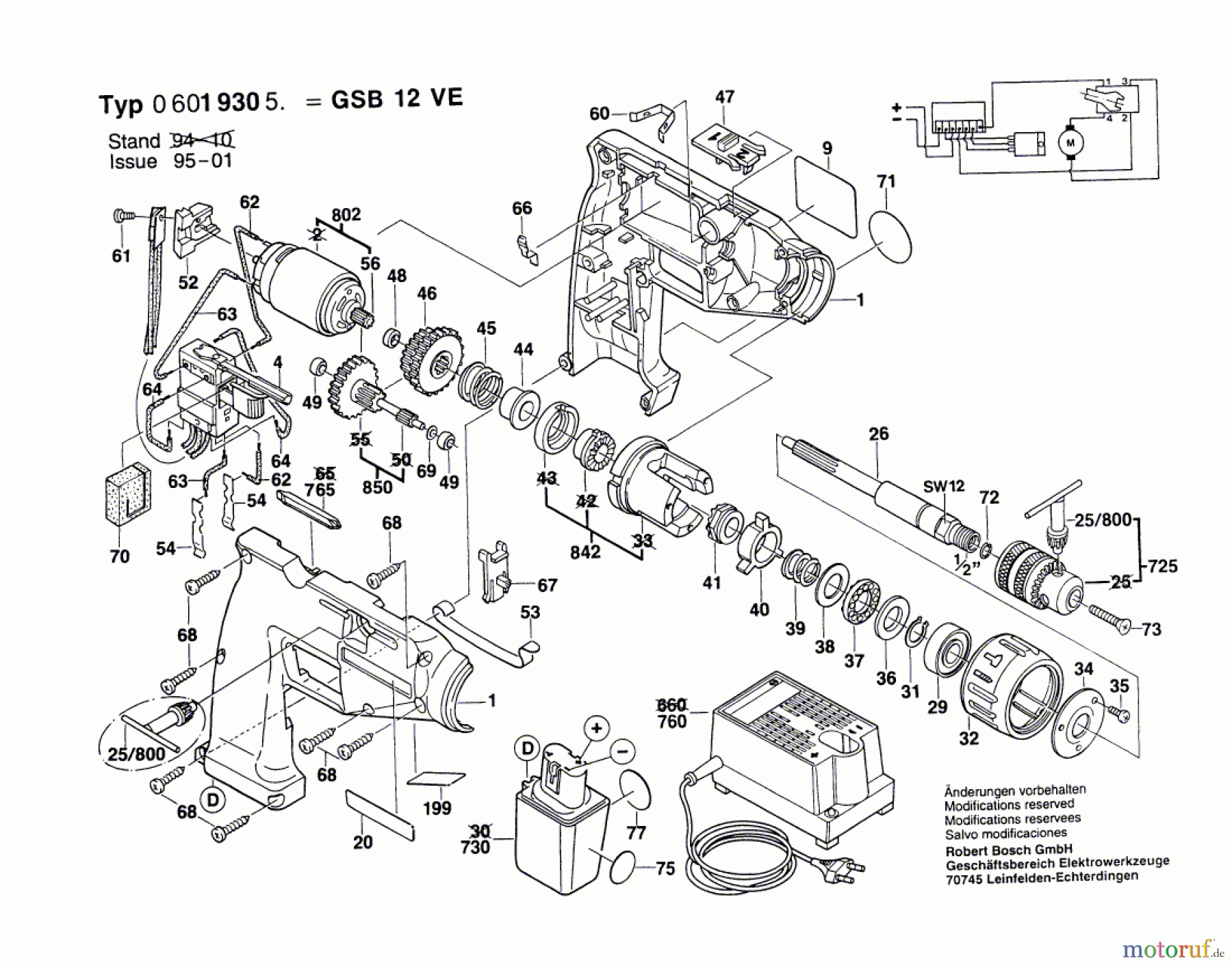  Bosch Akku Werkzeug Akku-Schlagbohrmaschine GSB 12 VE Seite 1
