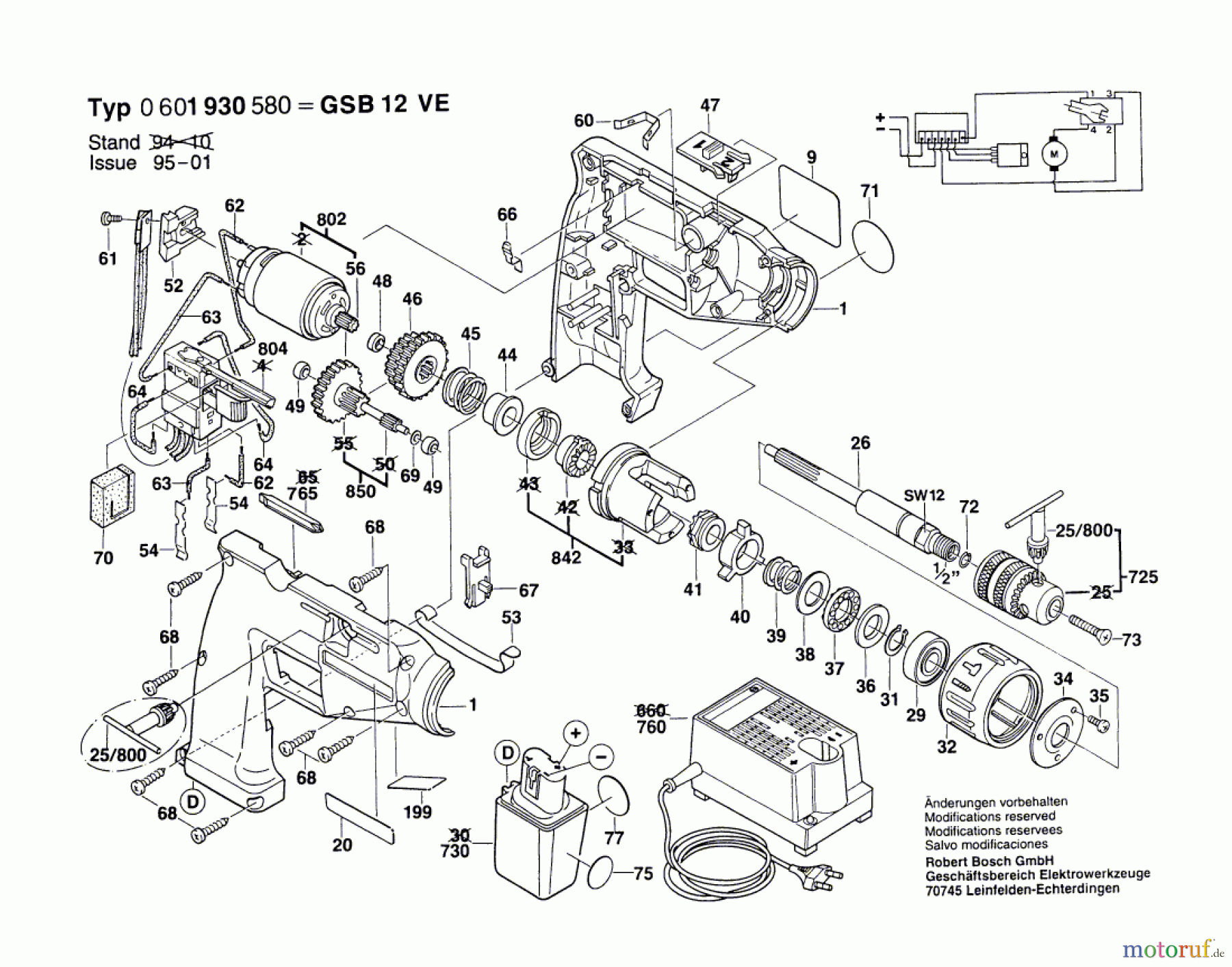  Bosch Akku Werkzeug Akku-Schlagbohrmaschine GSB 12 VE Seite 1
