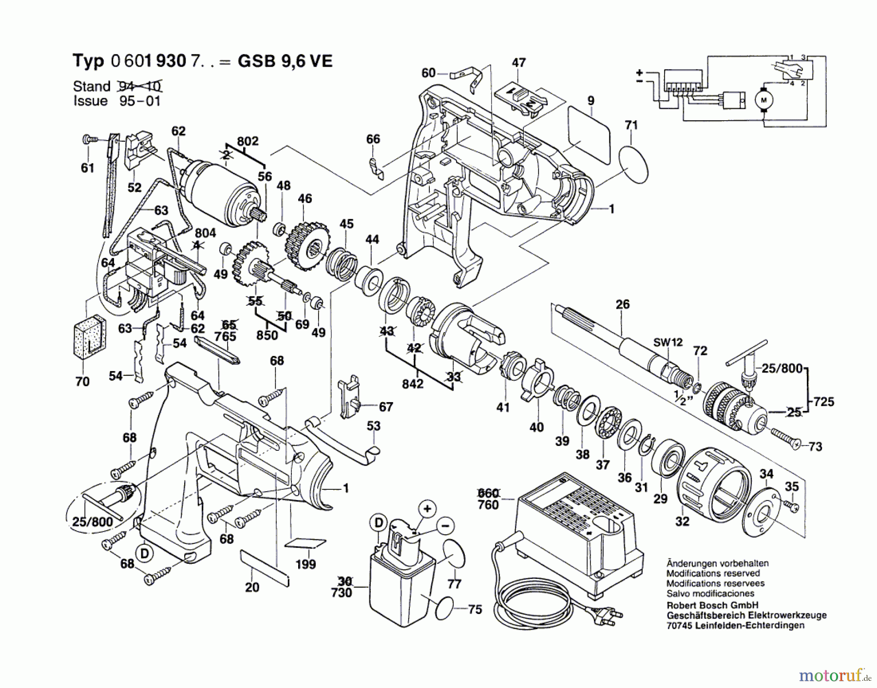  Bosch Akku Werkzeug Akku-Schlagbohrmaschine GSB 9,6 VE Seite 1