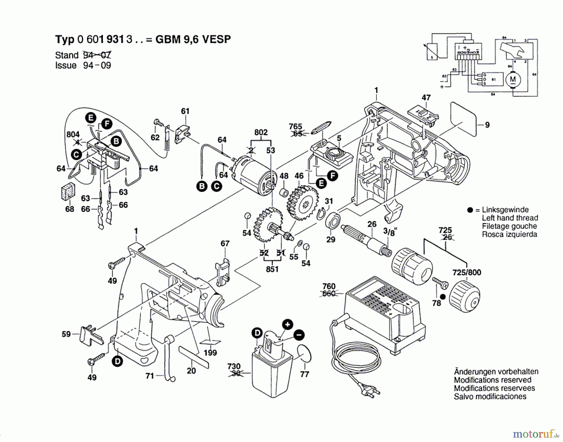  Bosch Akku Werkzeug Gw-Akku-Bohrmaschine GBM 9,6V VESP Seite 1