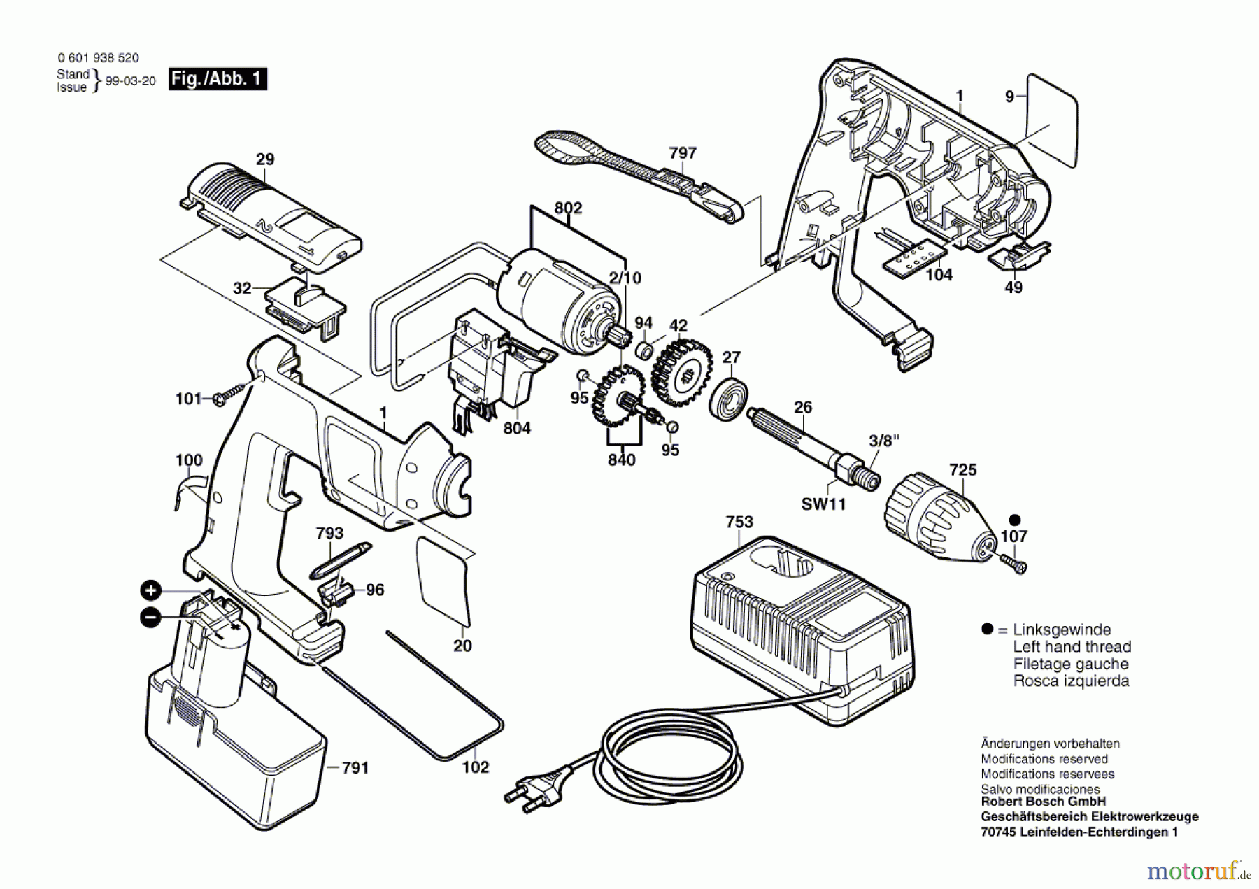  Bosch Akku Werkzeug Akku-Bohrmaschine GBM 12 VES-2 Seite 1