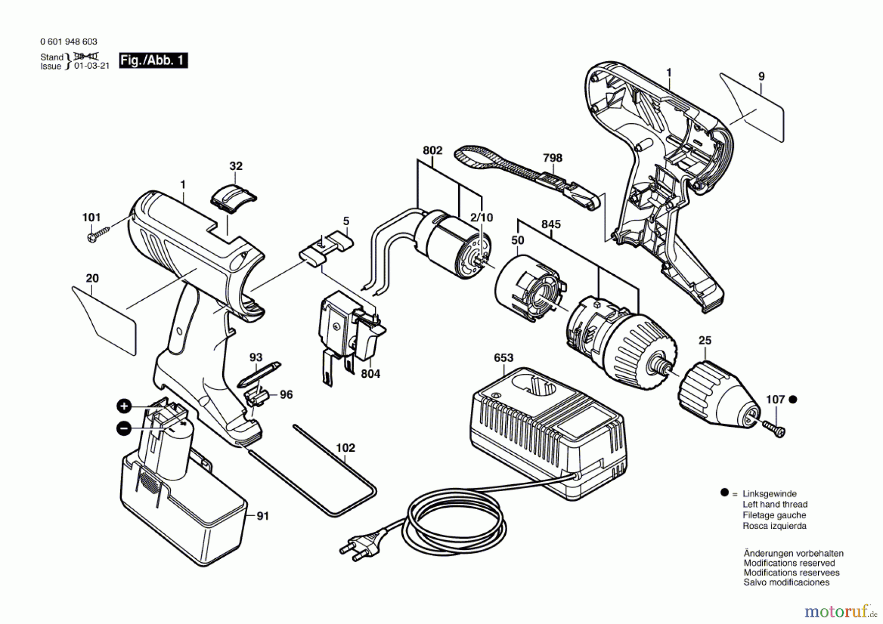  Bosch Akku Werkzeug Akku-Mittelgriffschrauber GSR 9,6 VE-2 Seite 1