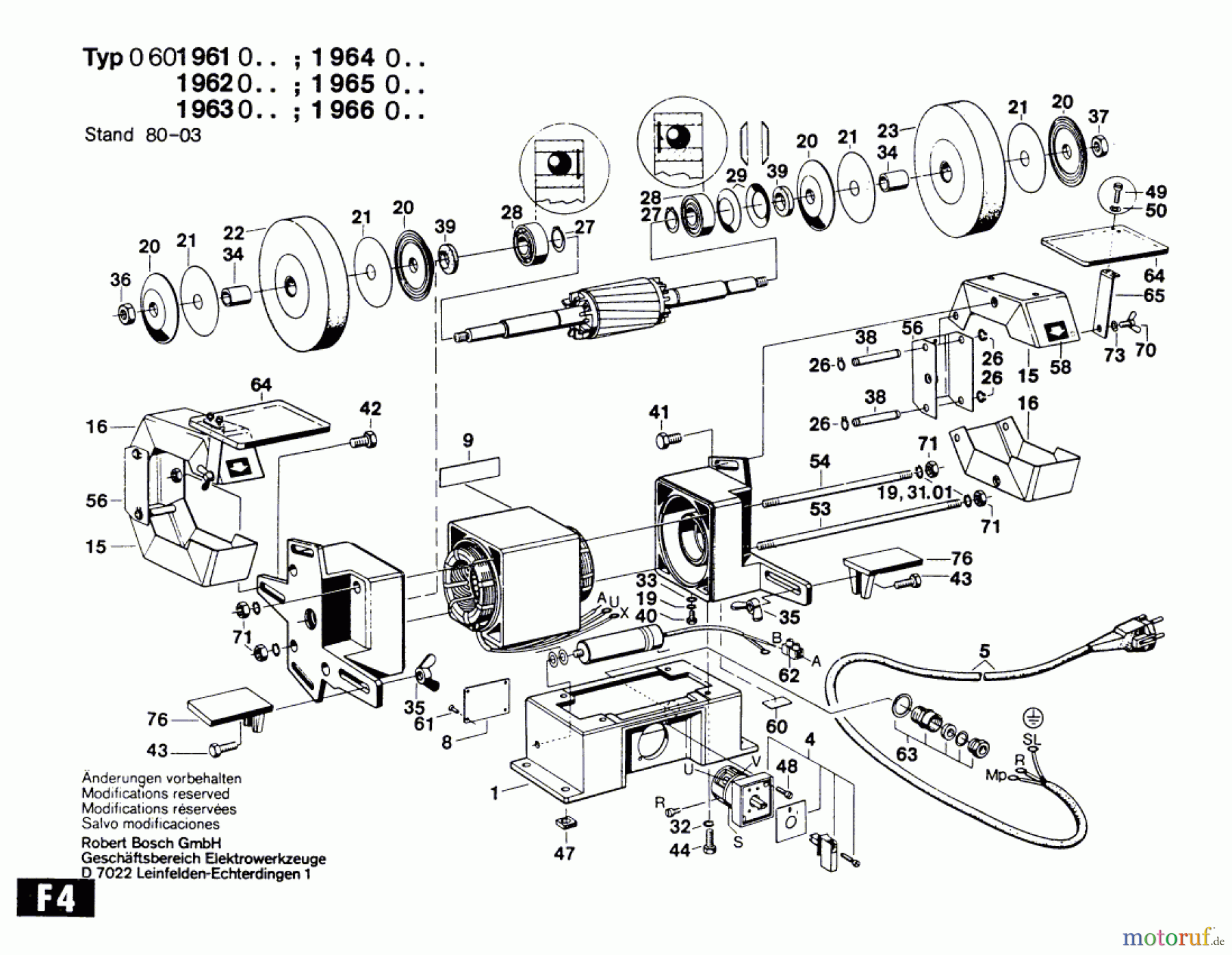  Bosch Werkzeug Schleifbock ---- Seite 1