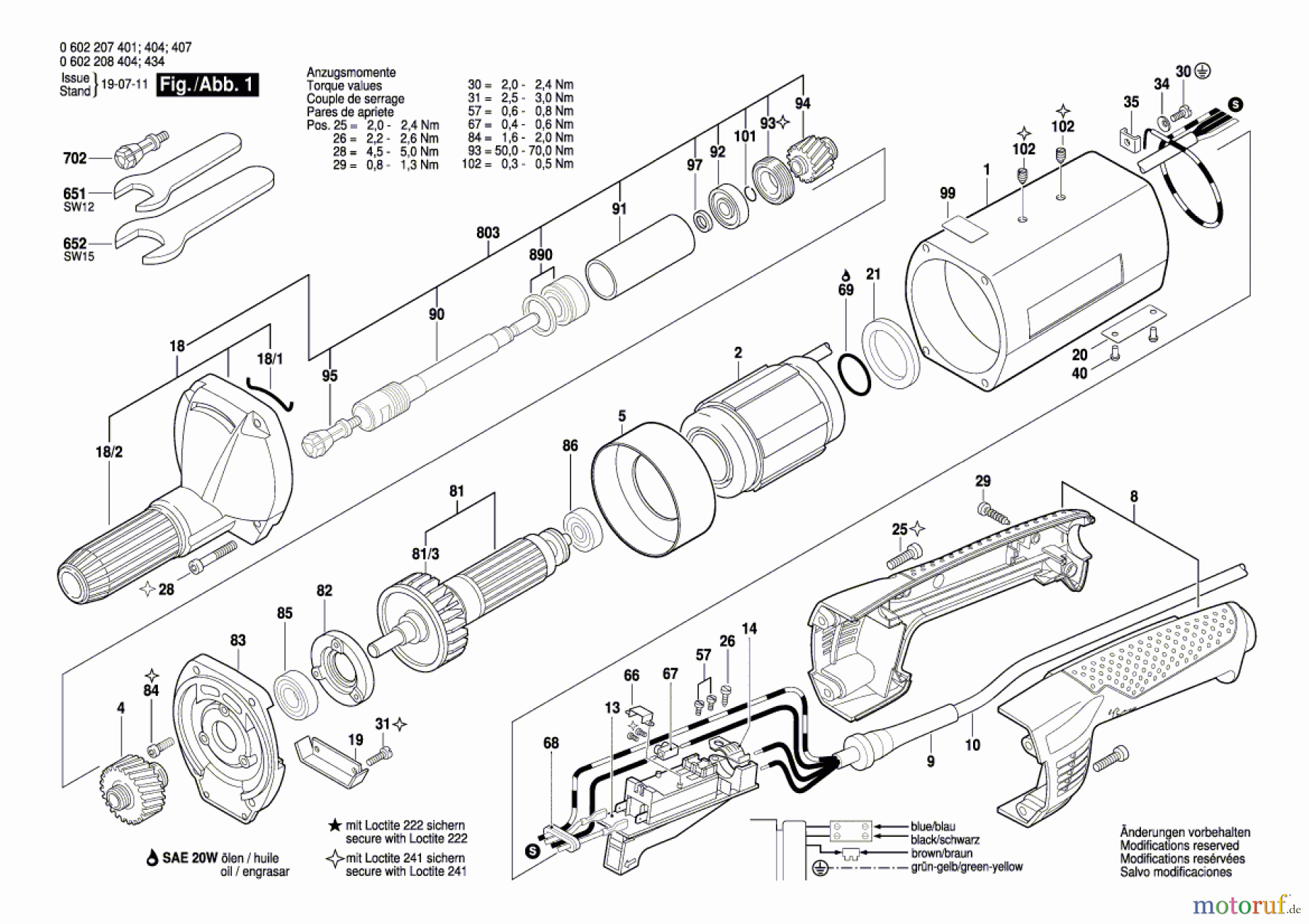  Bosch Werkzeug Geradschleifer HGS 65/32 Seite 1