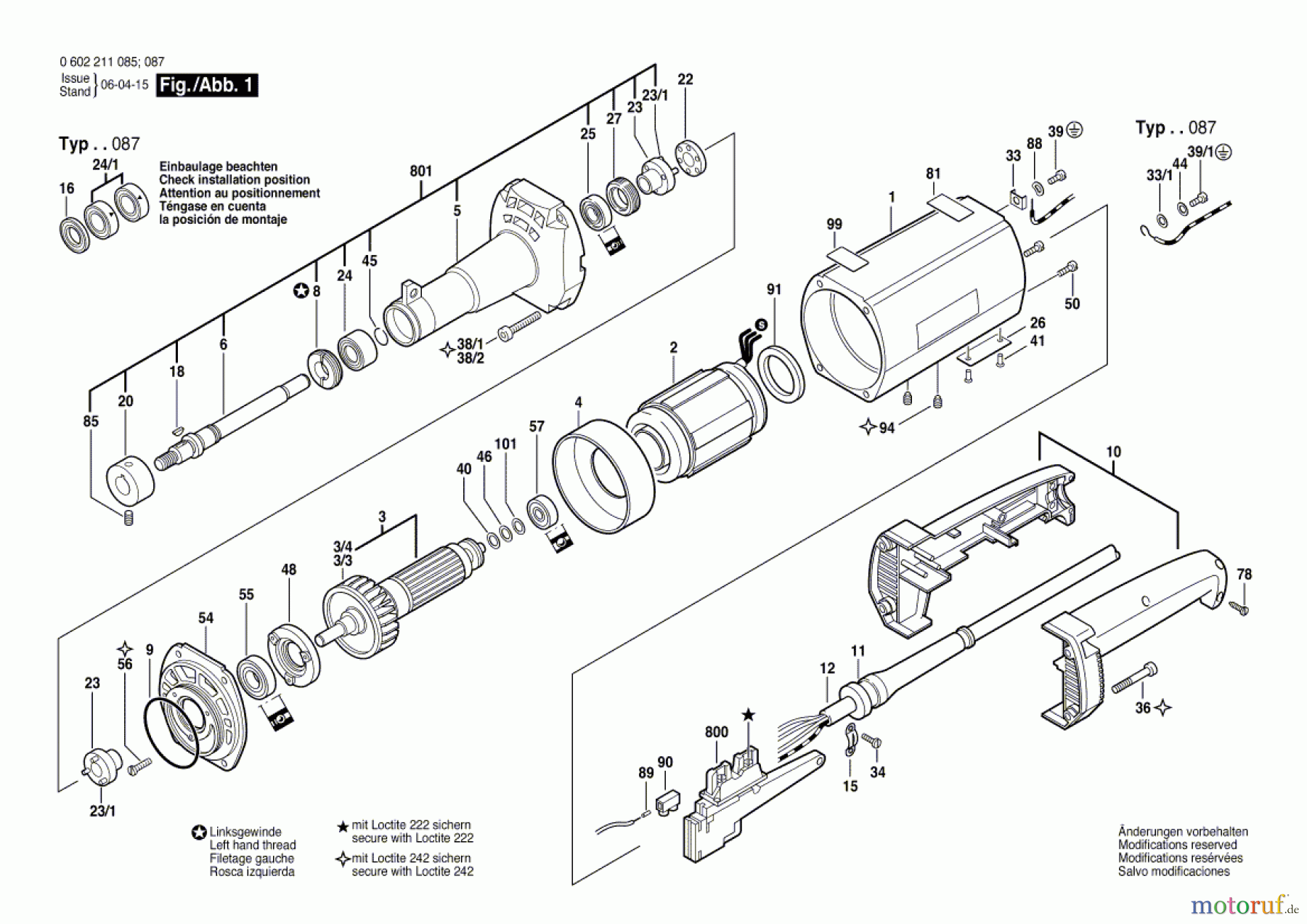  Bosch Werkzeug Hf-Geradschleifer ---- Seite 1